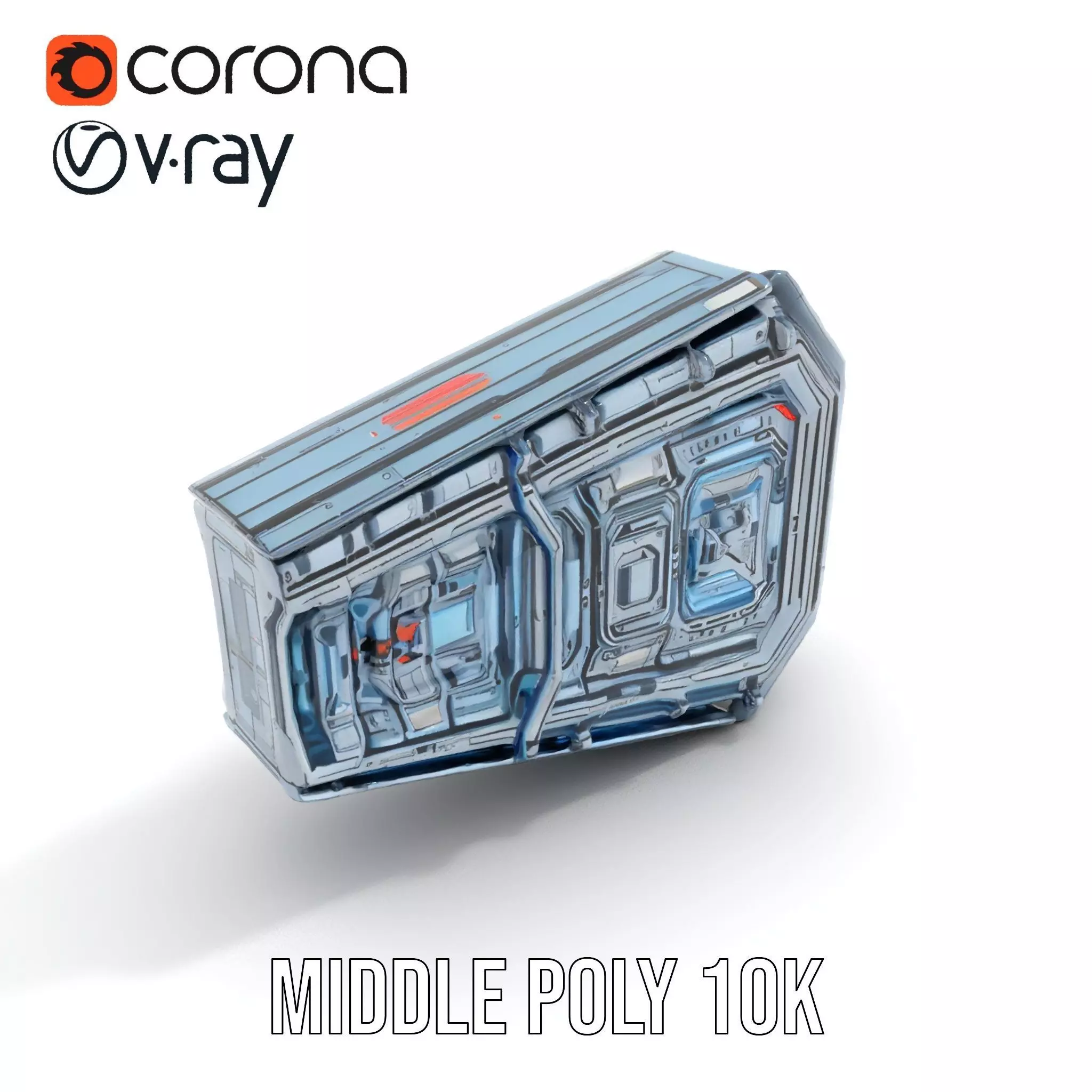 Futuristic Wall Panel model pack Low-poly 3D model_6