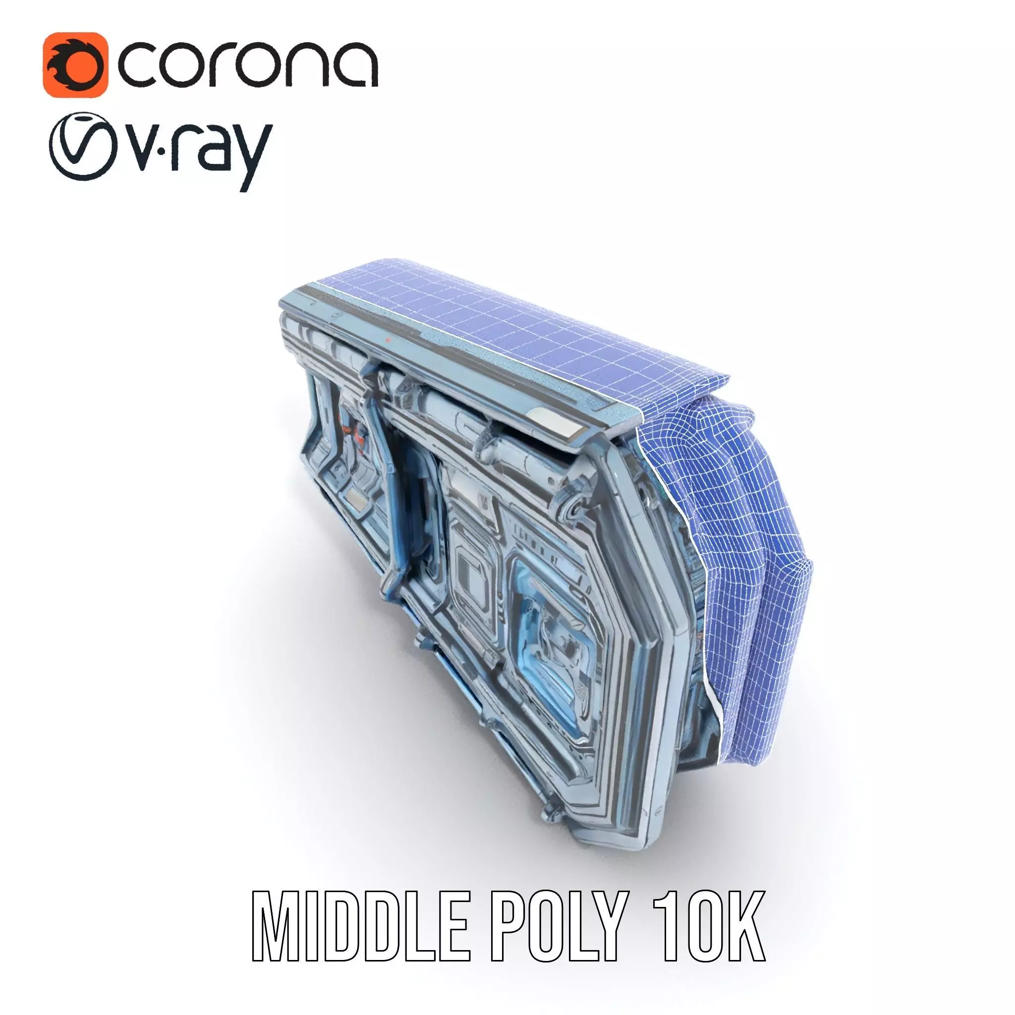 Futuristic Wall Panel model pack Low-poly 3D model_21