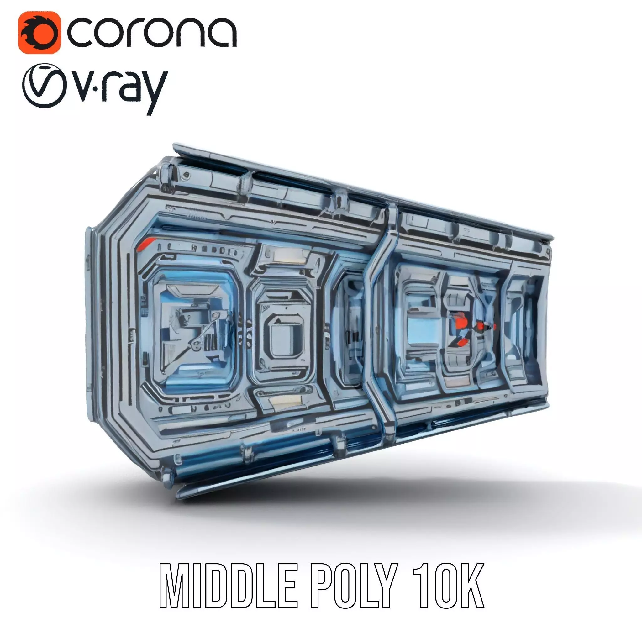 Futuristic Wall Panel model pack Low-poly 3D model_16