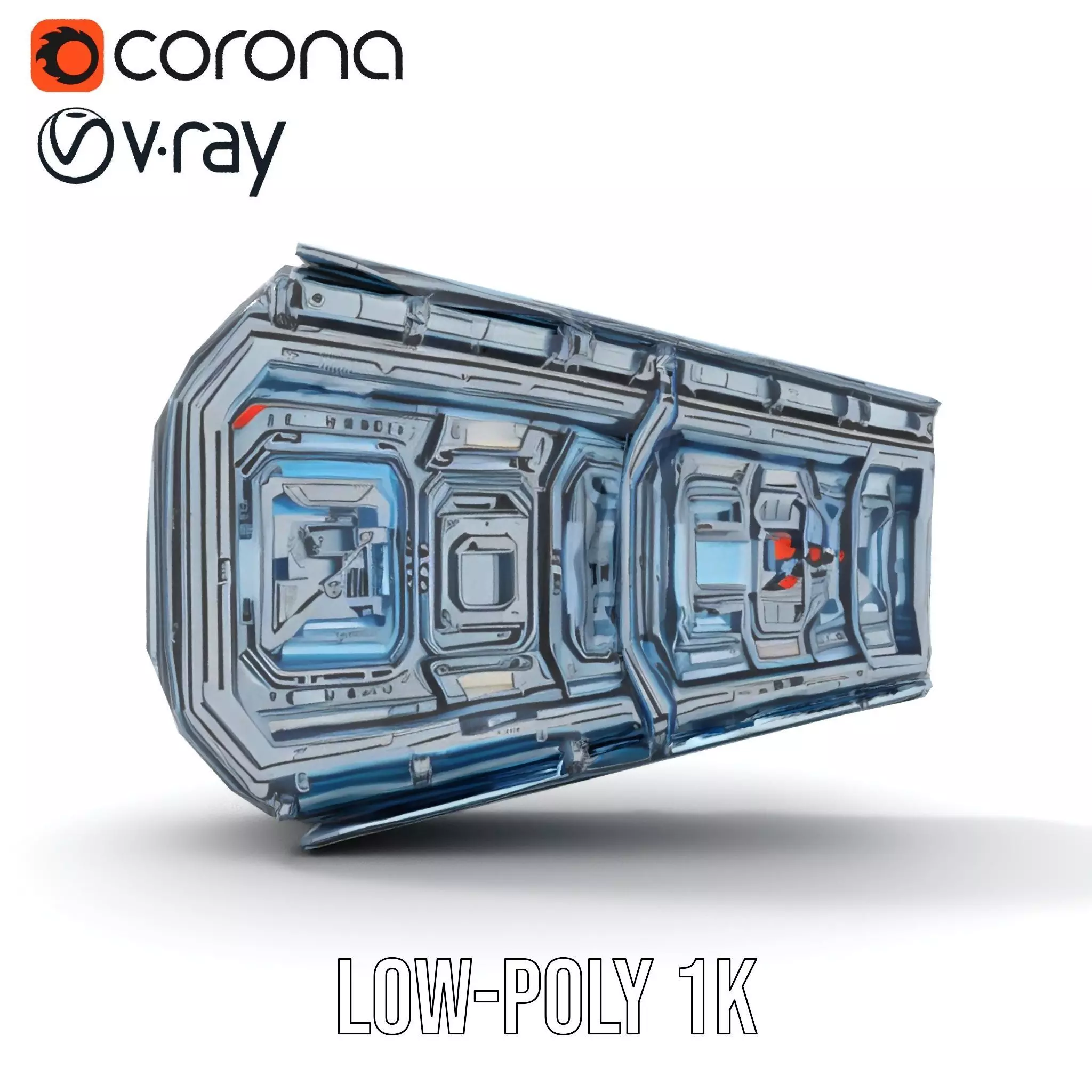 Futuristic Wall Panel model pack Low-poly 3D model_19