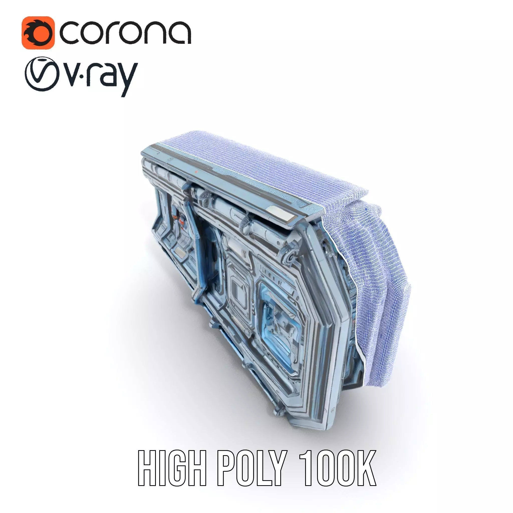 Futuristic Wall Panel model pack Low-poly 3D model_34