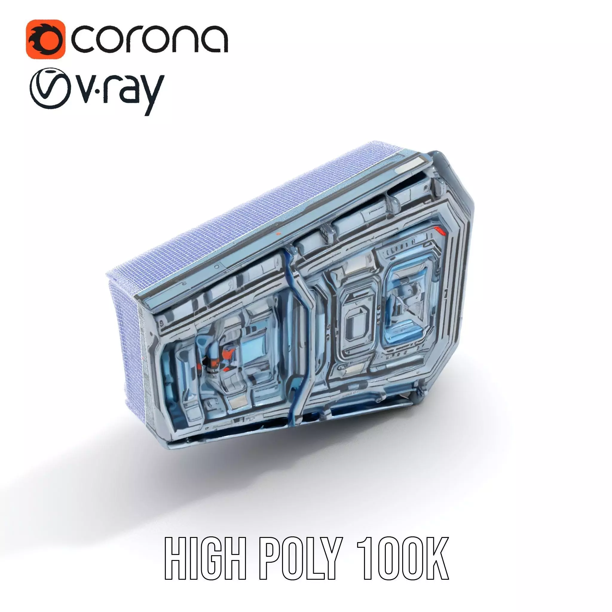 Futuristic Wall Panel model pack Low-poly 3D model_33