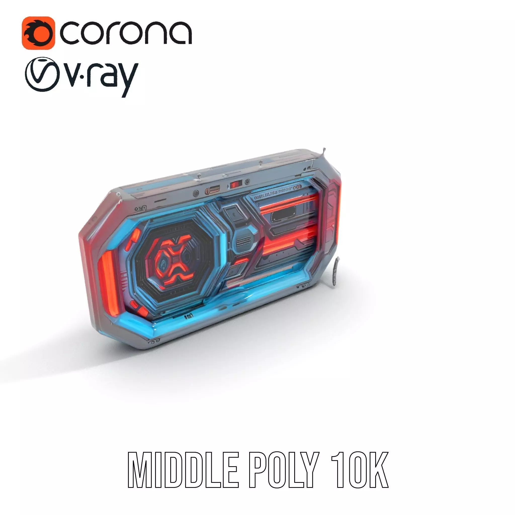 Futuristic Neon Wall model pack Low-poly 3D model_13