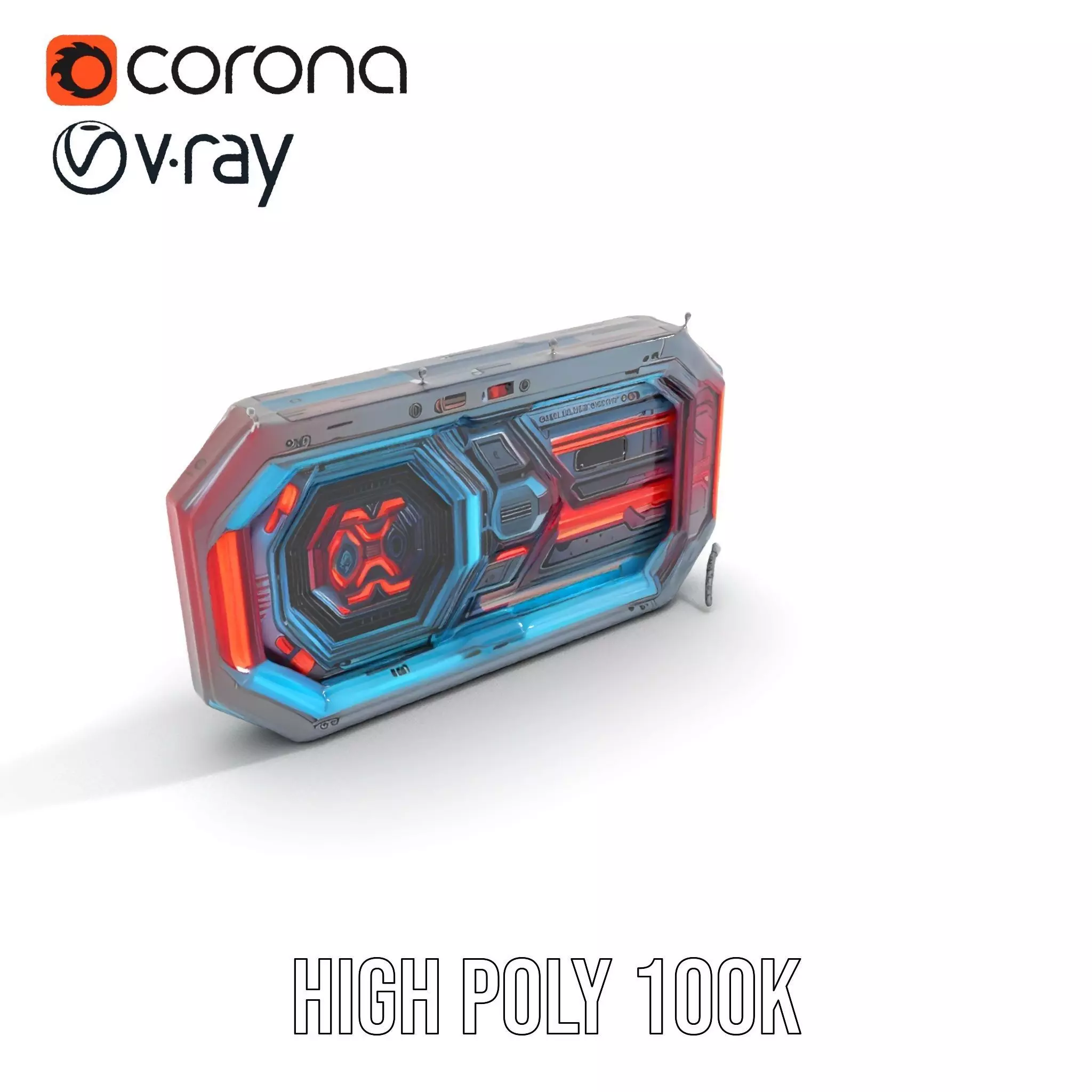 Futuristic Neon Wall model pack Low-poly 3D model_17