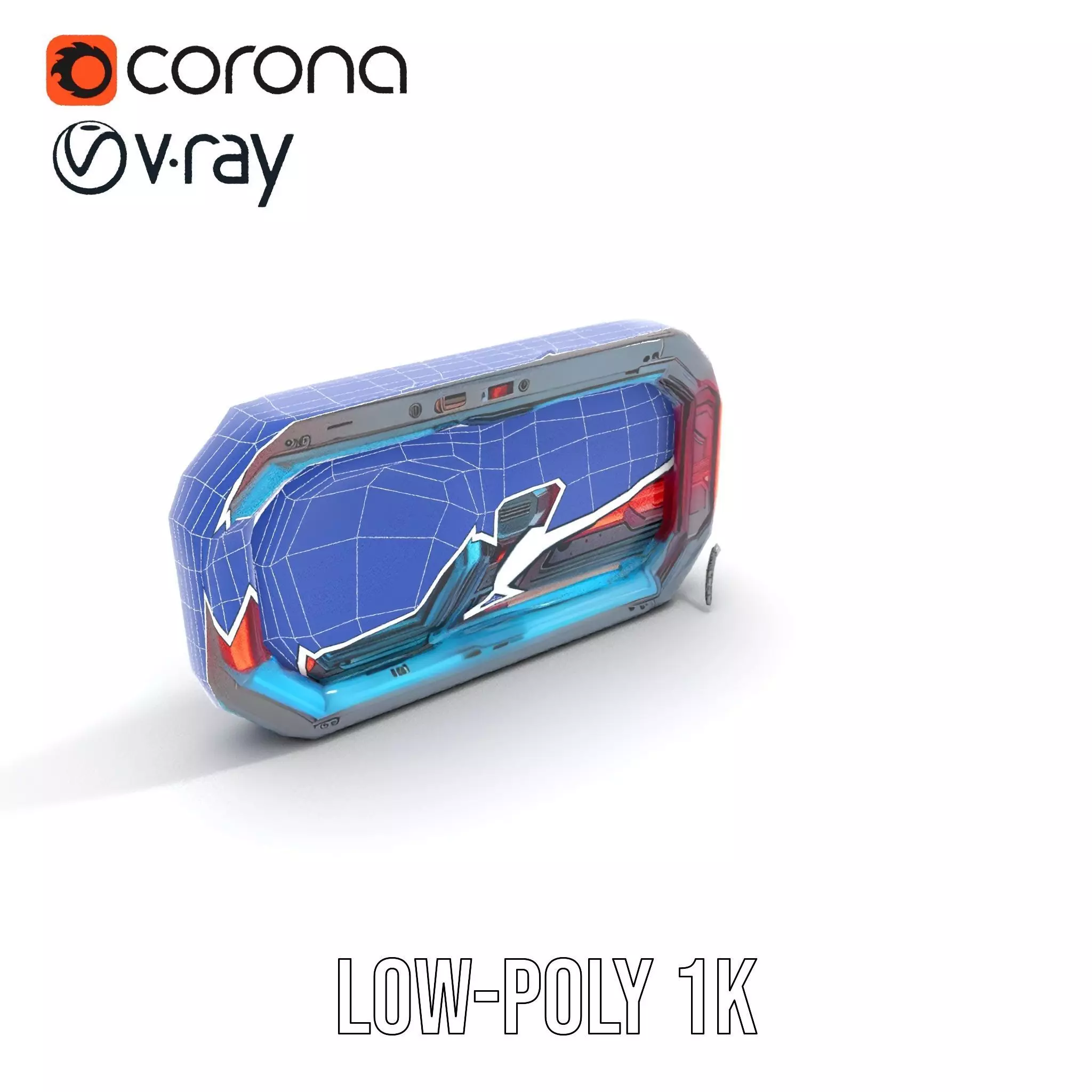 Futuristic Neon Wall model pack Low-poly 3D model_28