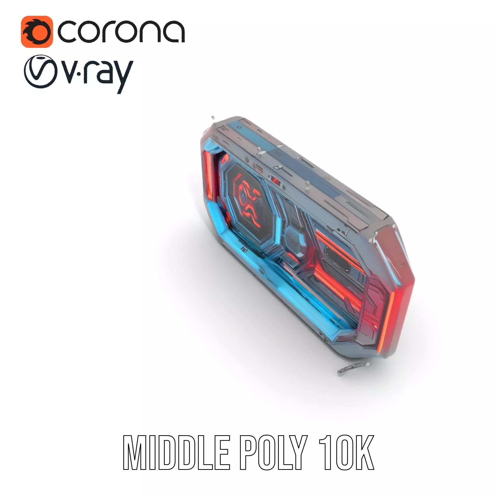 Futuristic Neon Wall model pack Low-poly 3D model_5