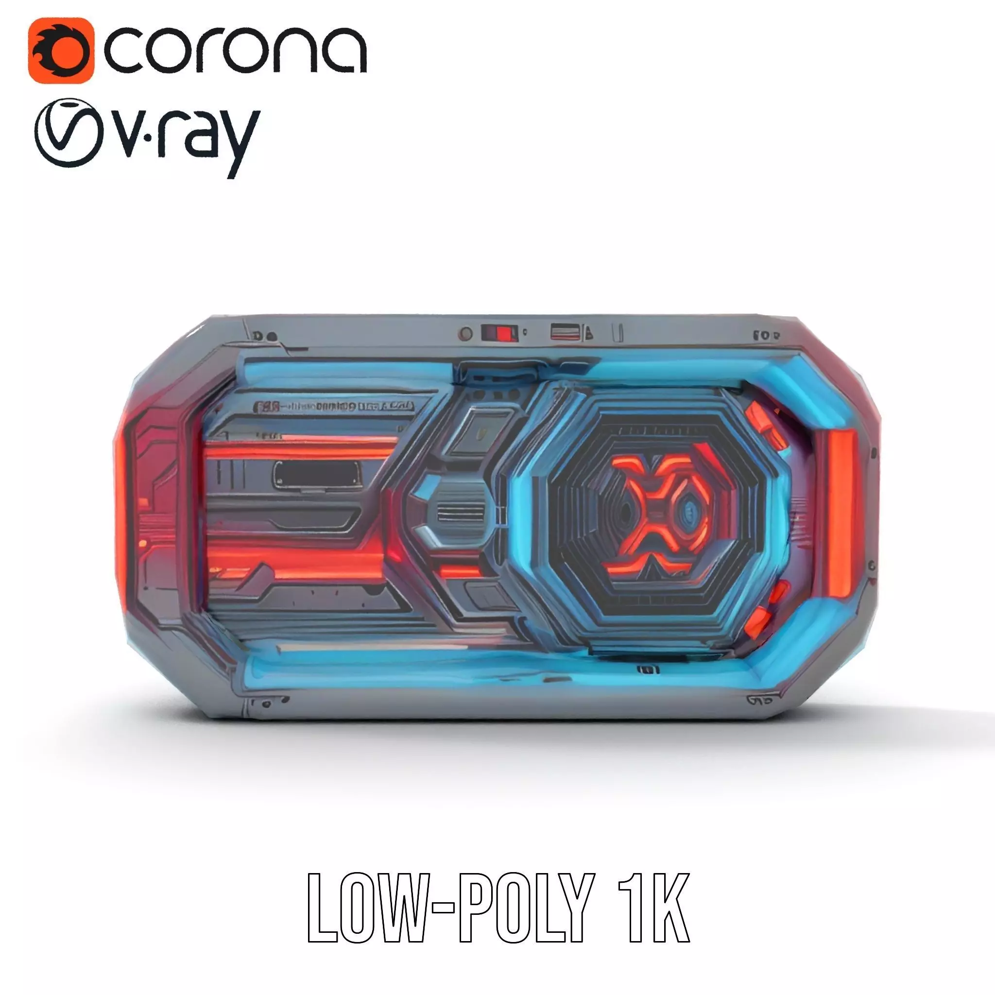 Futuristic Neon Wall model pack Low-poly 3D model_22