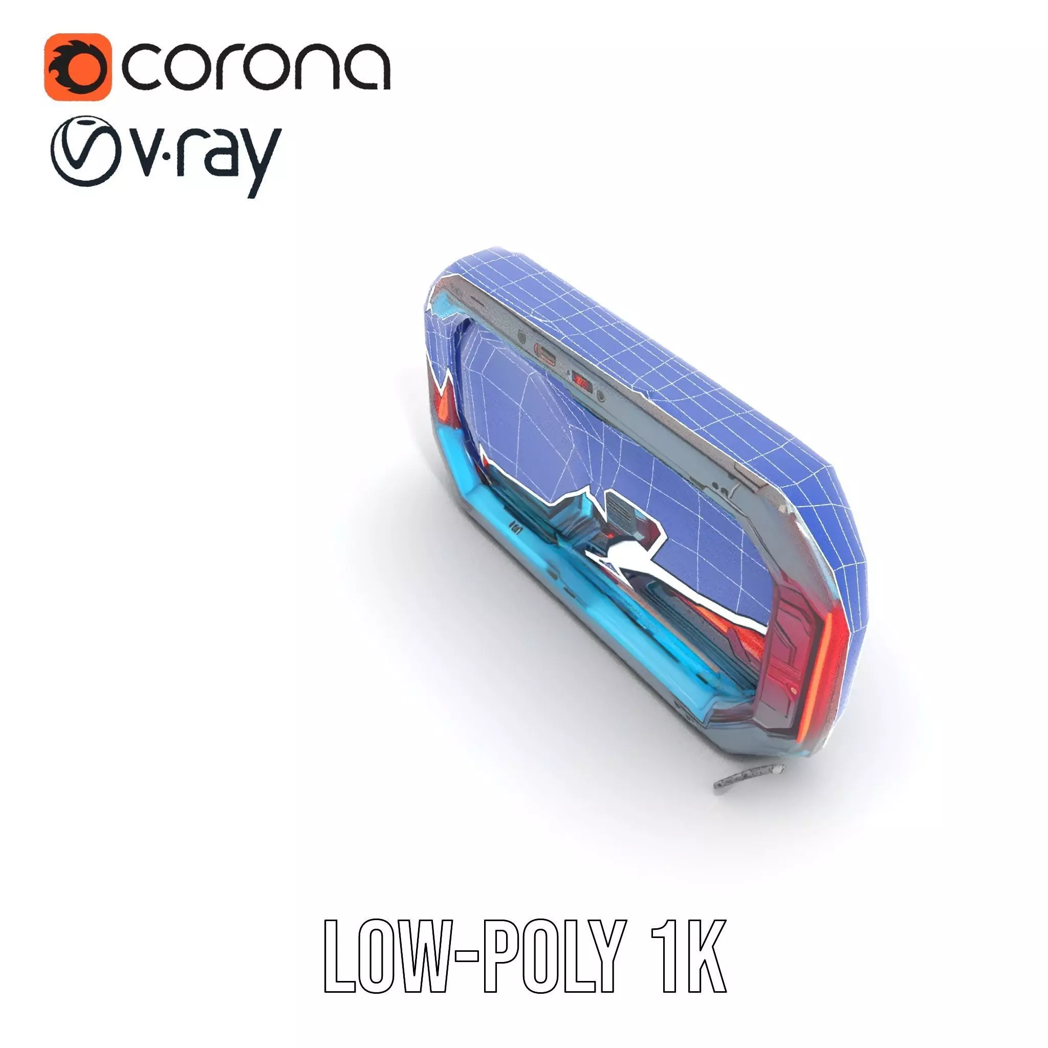 Futuristic Neon Wall model pack Low-poly 3D model_9