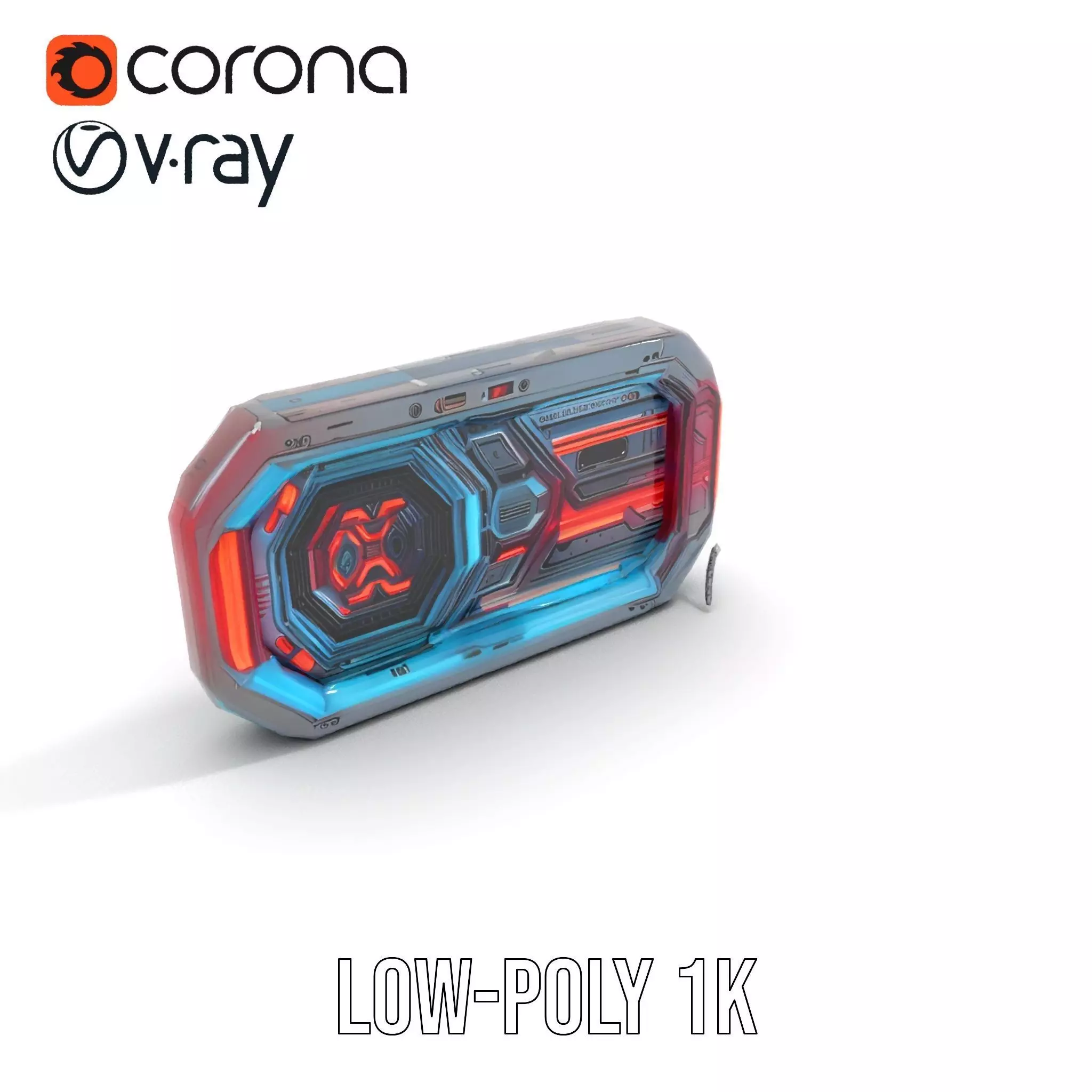 Futuristic Neon Wall model pack Low-poly 3D model_25