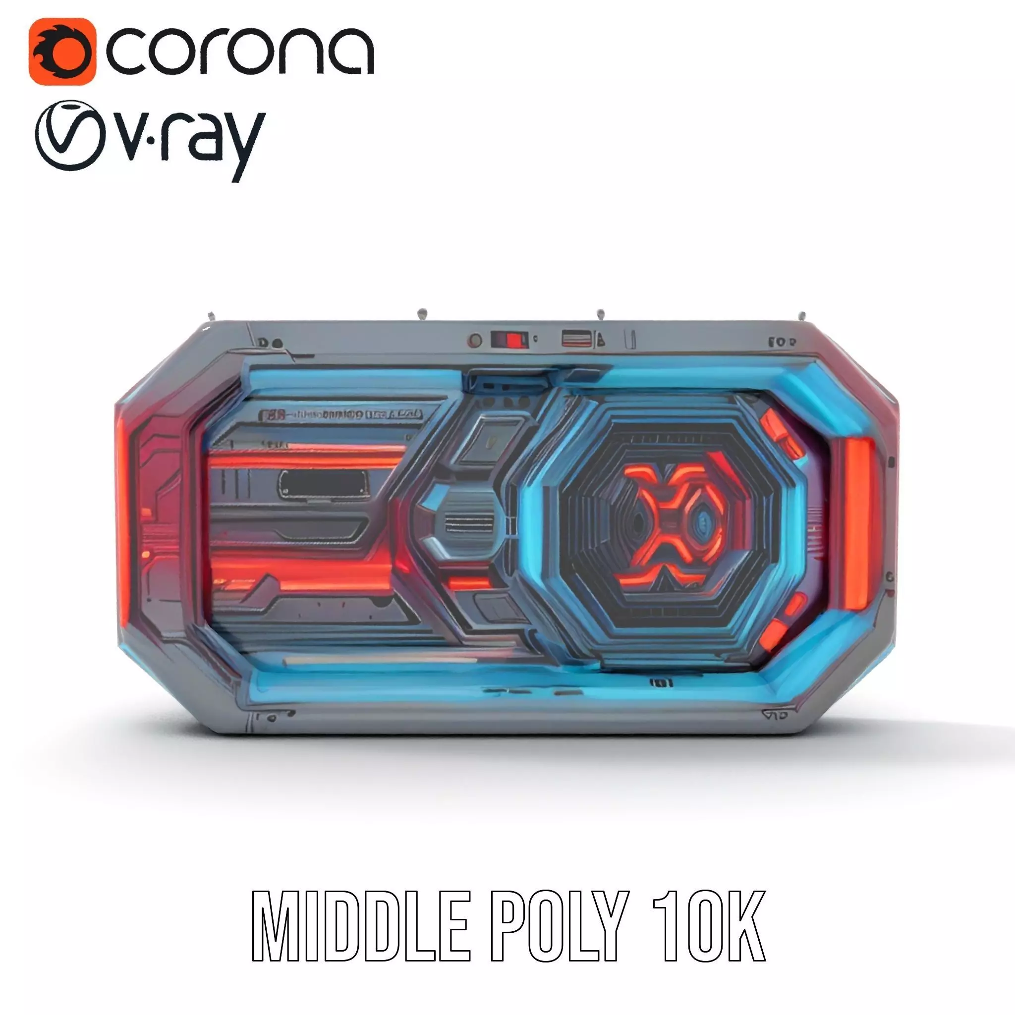 Futuristic Neon Wall model pack Low-poly 3D model_11