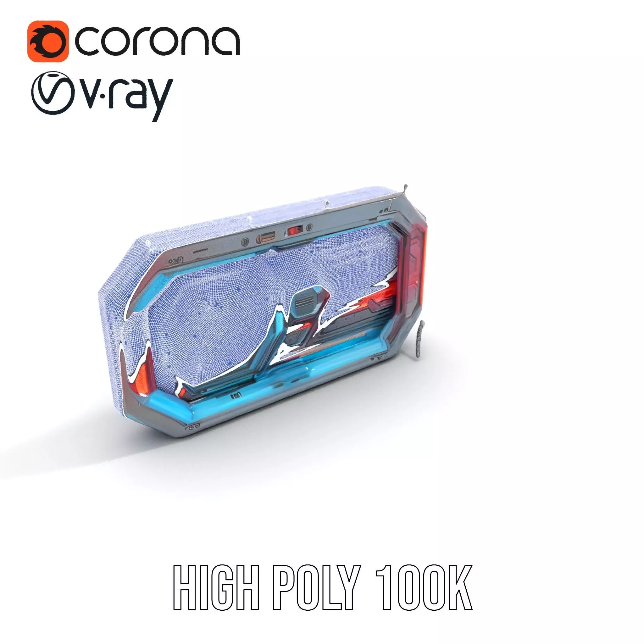 Futuristic Neon Wall model pack Low-poly 3D model_32