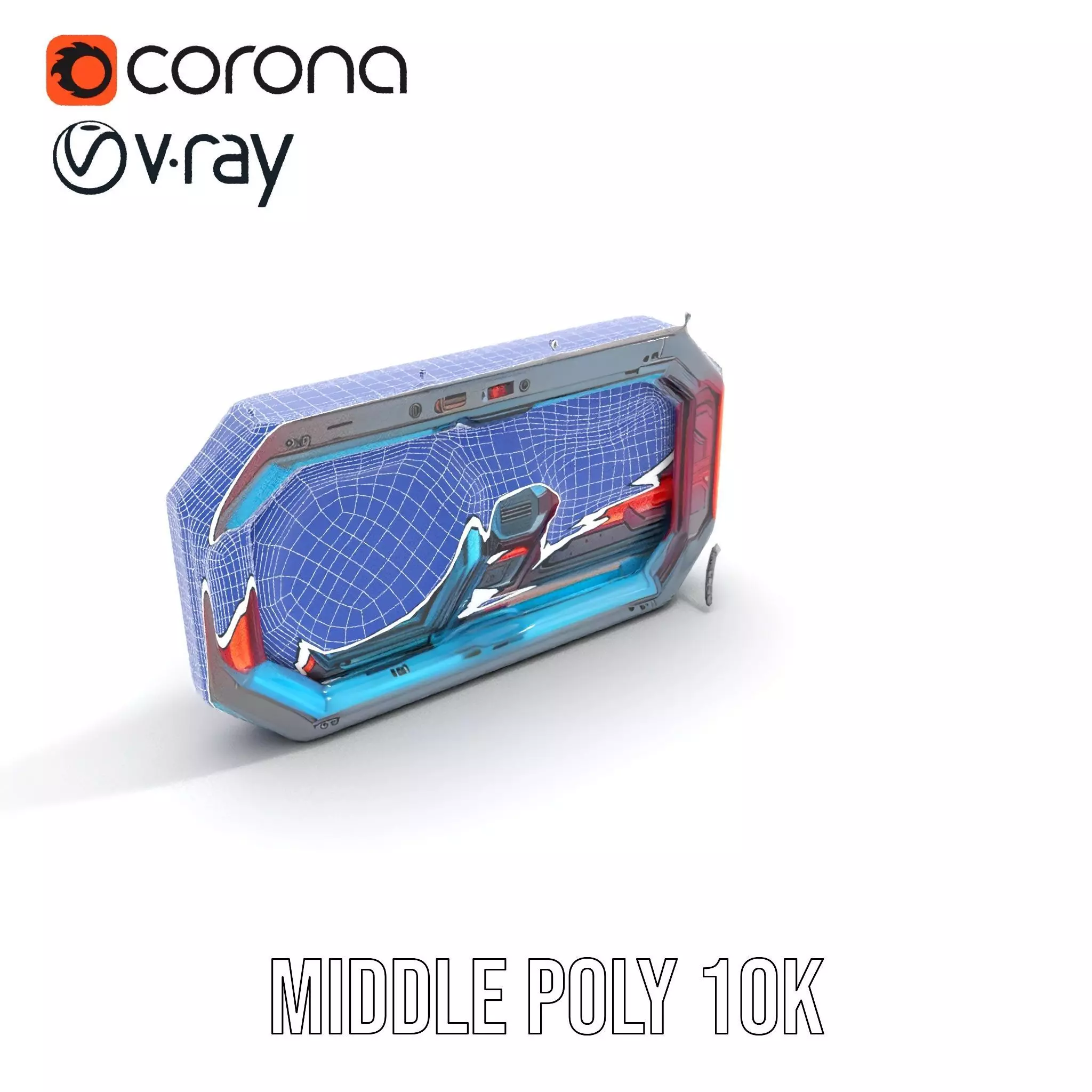 Futuristic Neon Wall model pack Low-poly 3D model_24