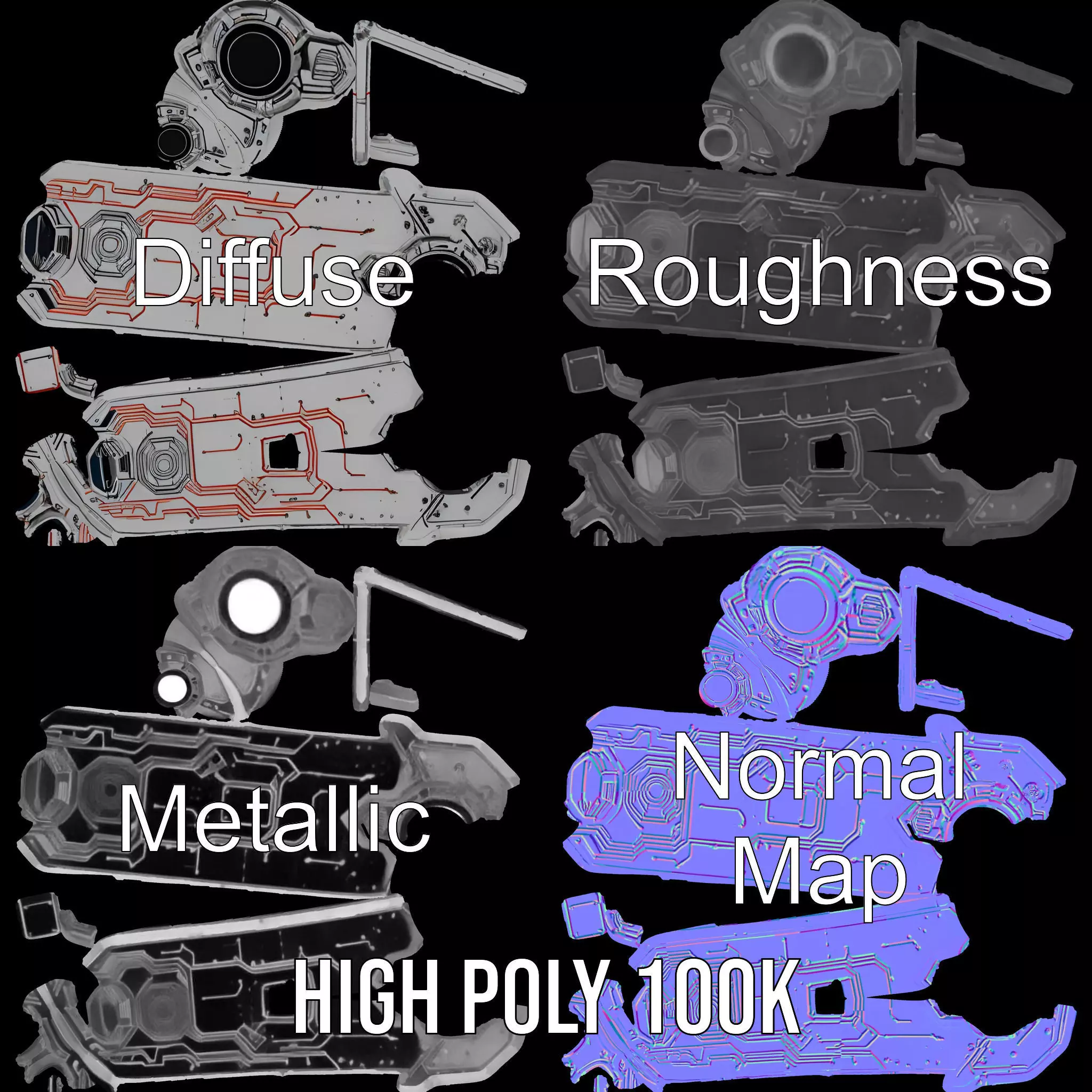 Futuristic Metallic Panel model pack Texture_3