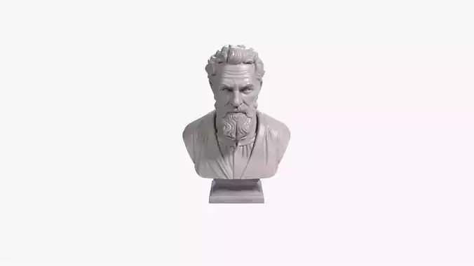 Michelangelo Bust Renaissance Sculptor and Painter 3D STL File
