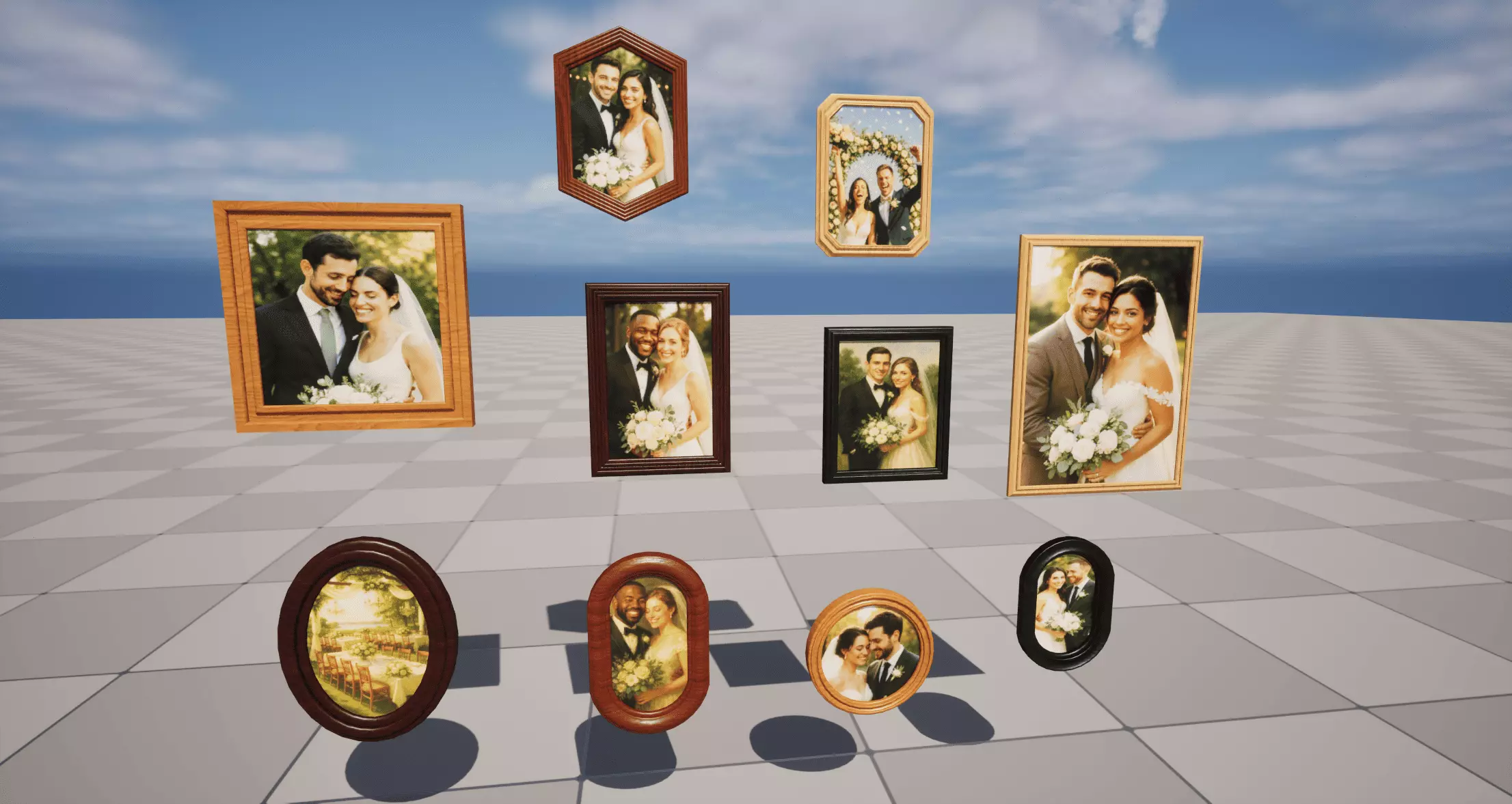 Wedding Photos Low-poly 3D model_0