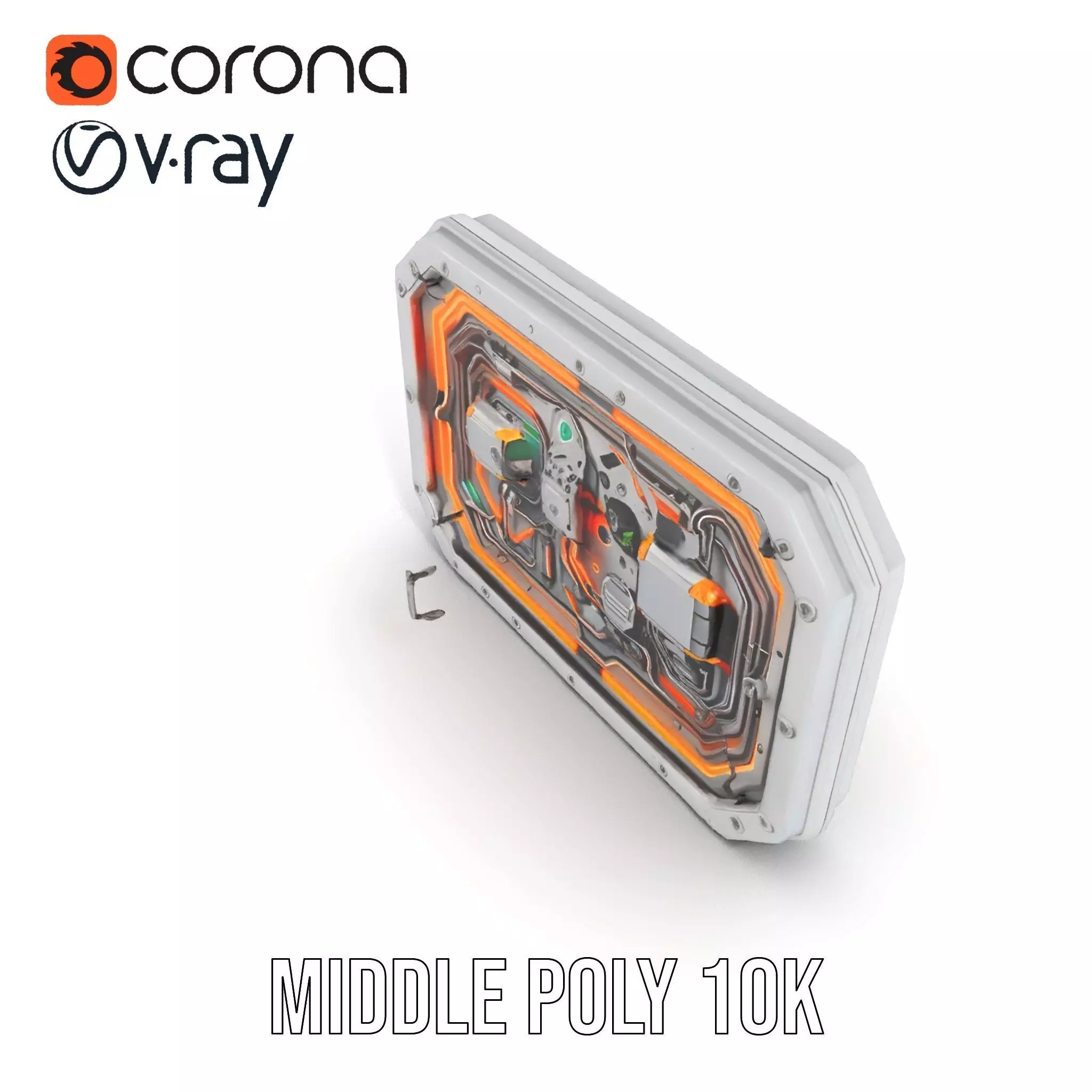 Futuristic Control Panel model pack Low-poly 3D model_14