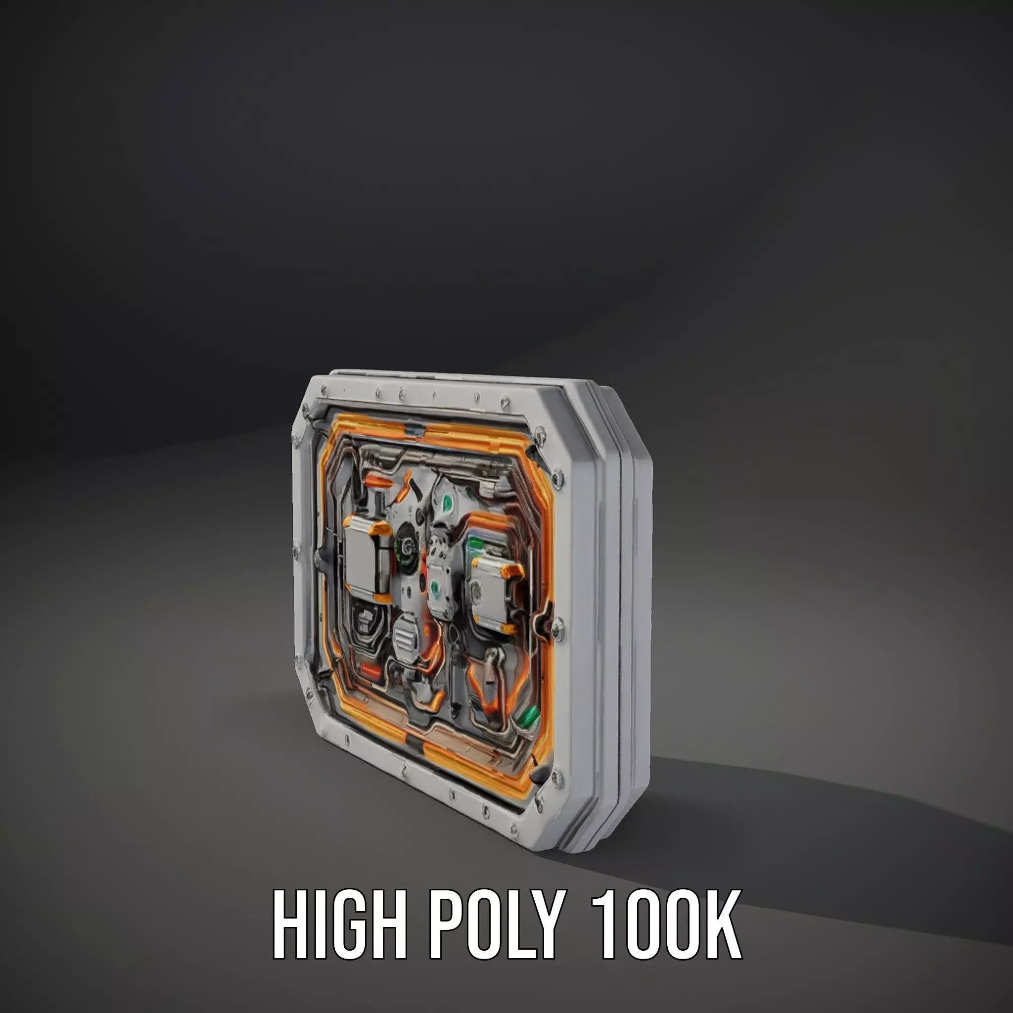 Futuristic Control Panel model pack Low-poly 3D model_10