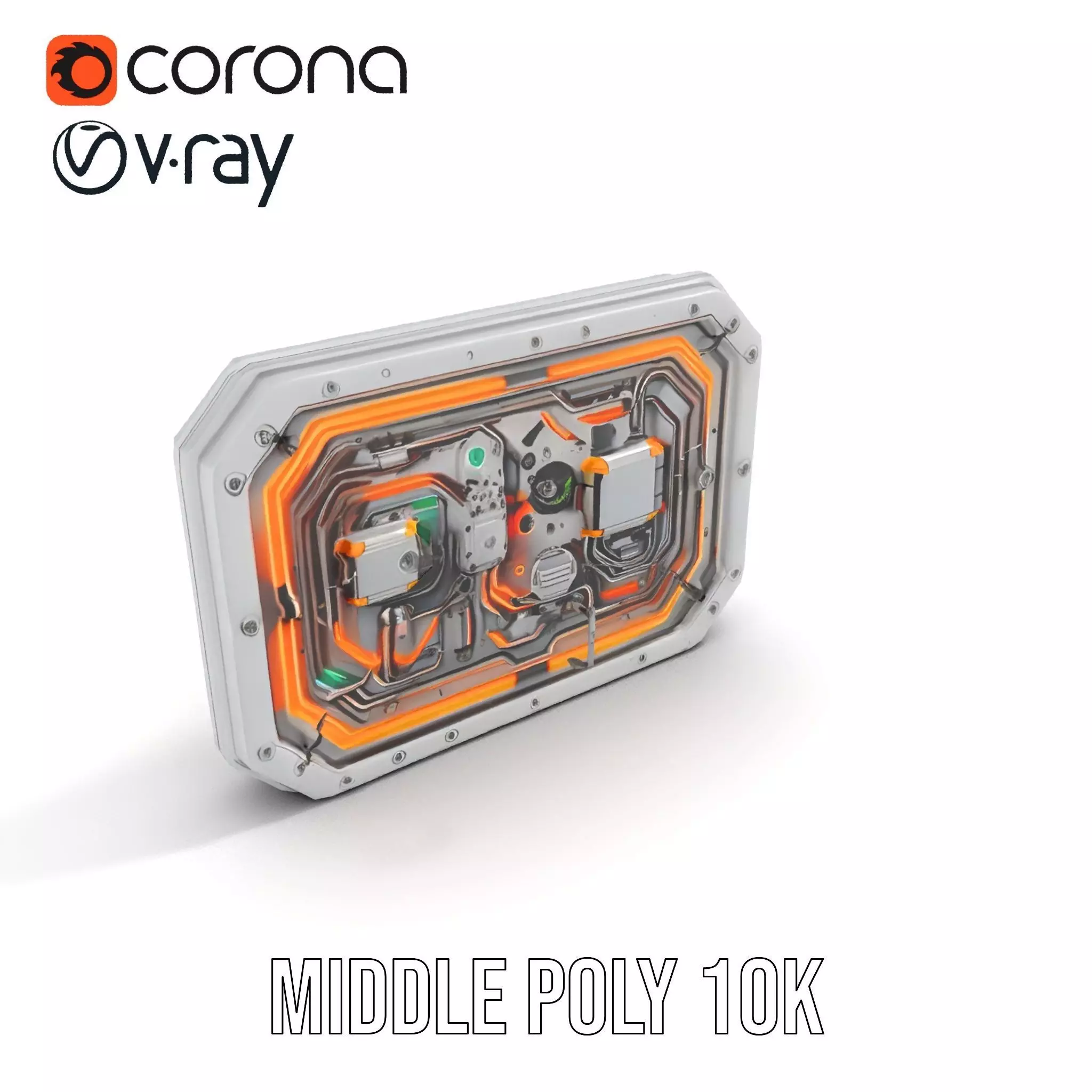 Futuristic Control Panel model pack Low-poly 3D model_6