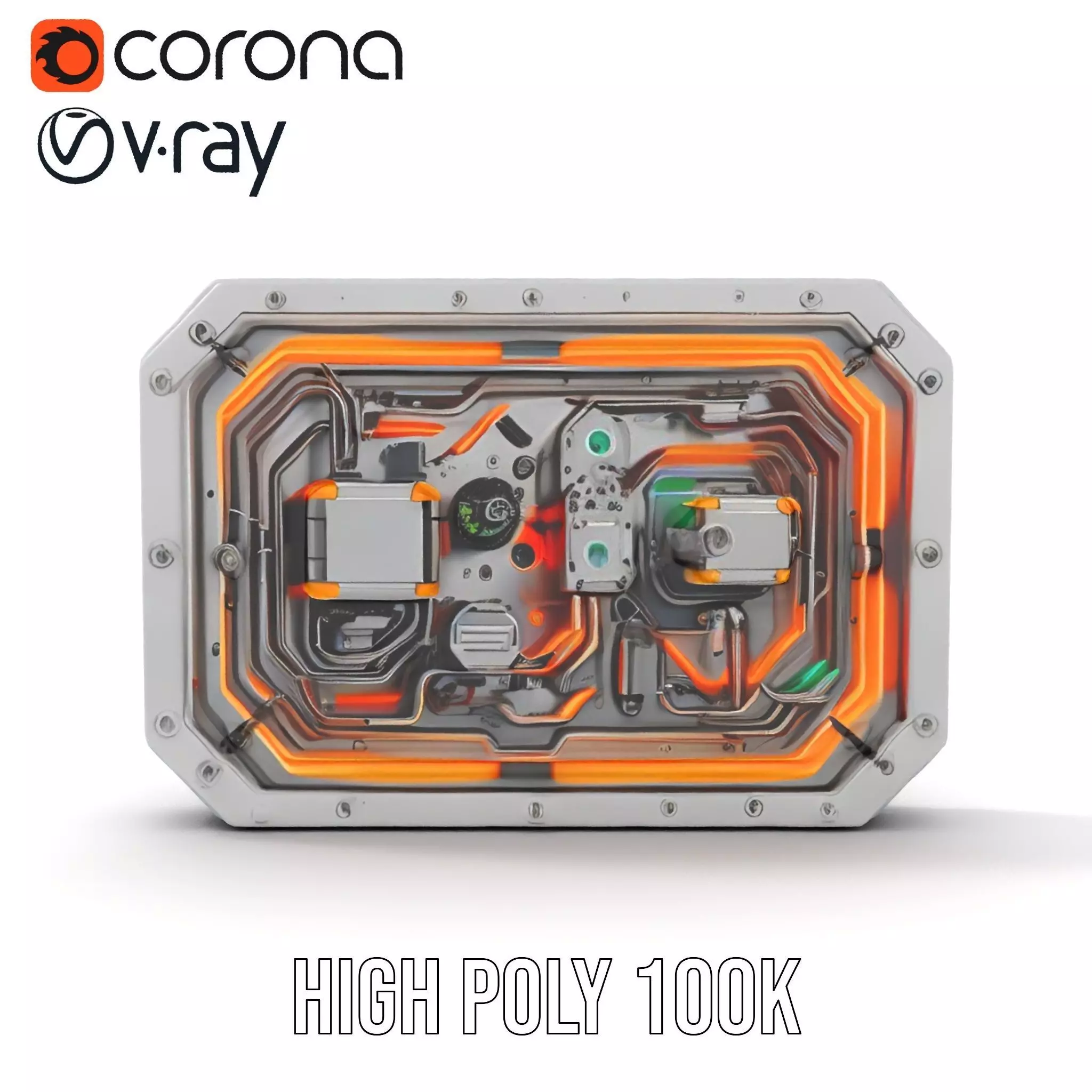 Futuristic Control Panel model pack Low-poly 3D model_33