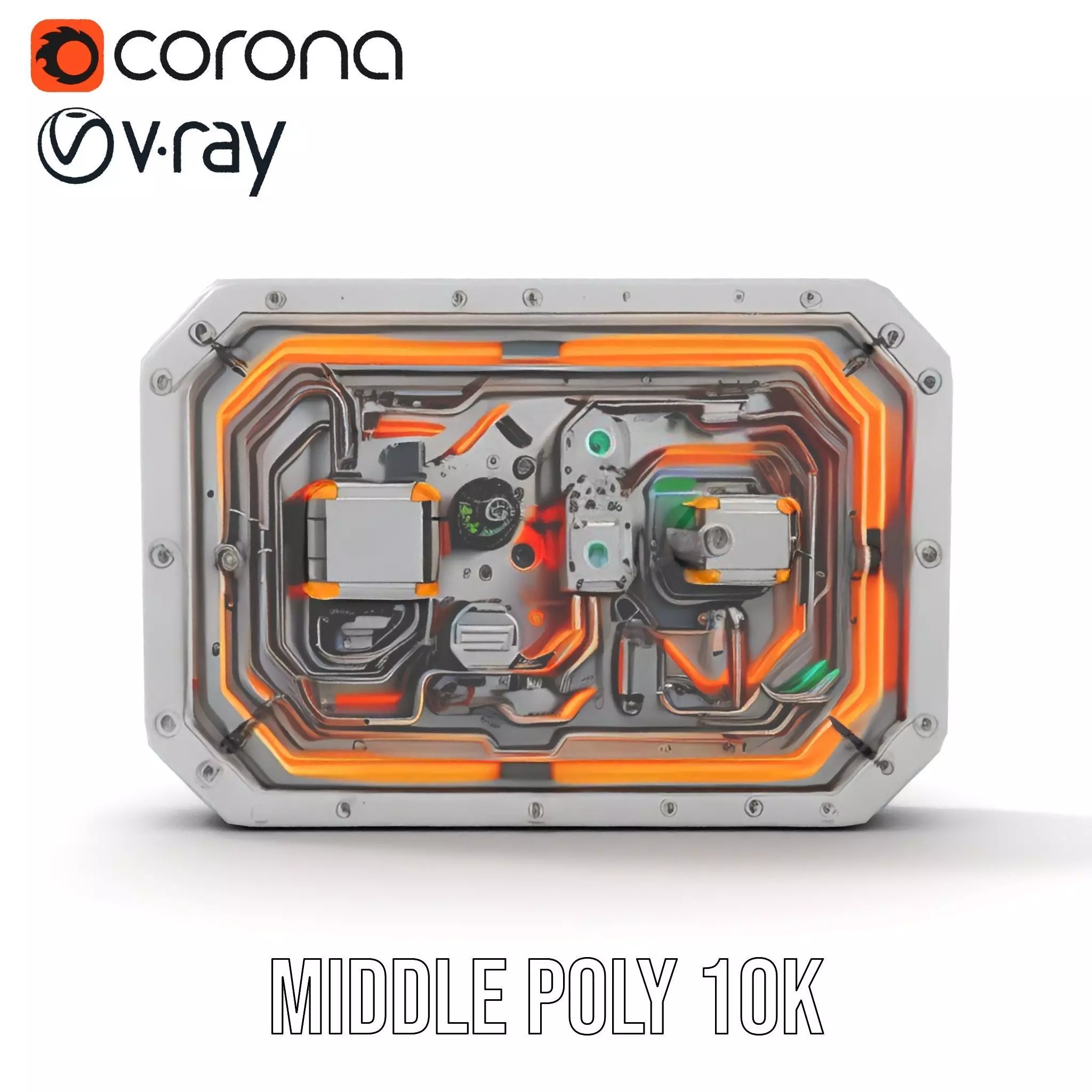 Futuristic Control Panel model pack Low-poly 3D model_16