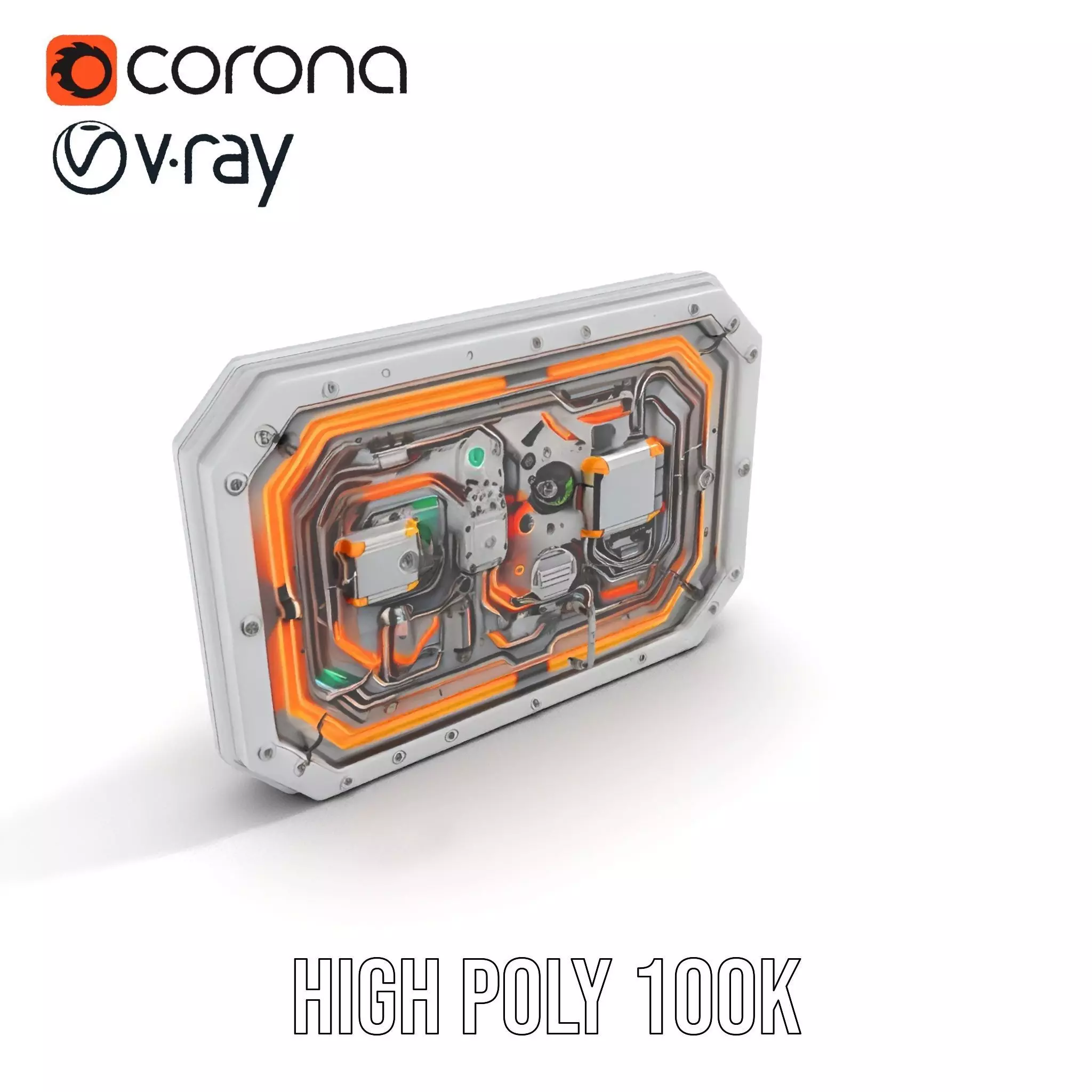 Futuristic Control Panel model pack Low-poly 3D model_13