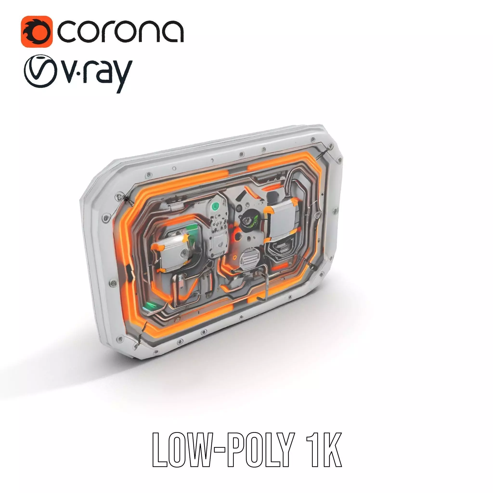 Futuristic Control Panel model pack Low-poly 3D model_7