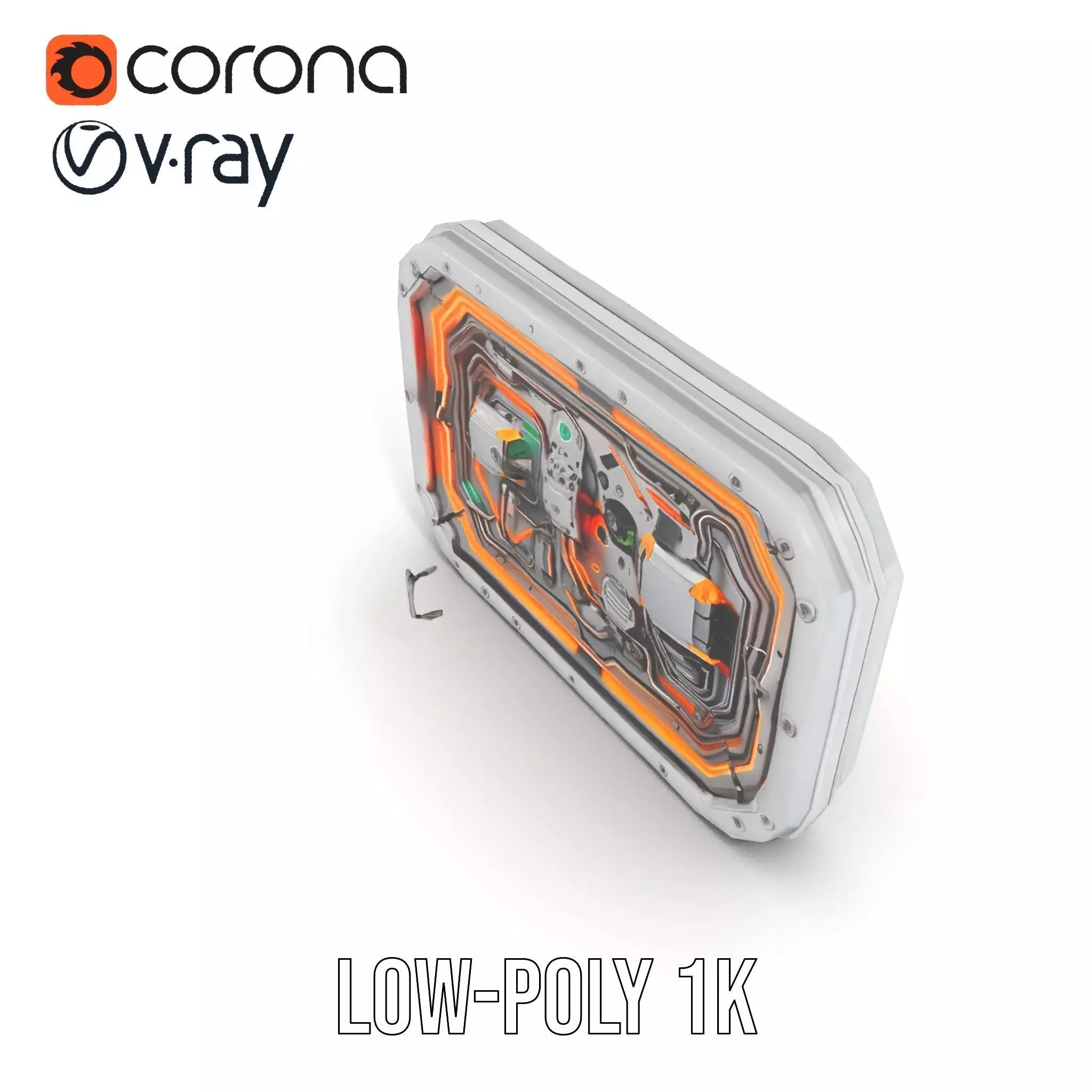 Futuristic Control Panel model pack Low-poly 3D model_19