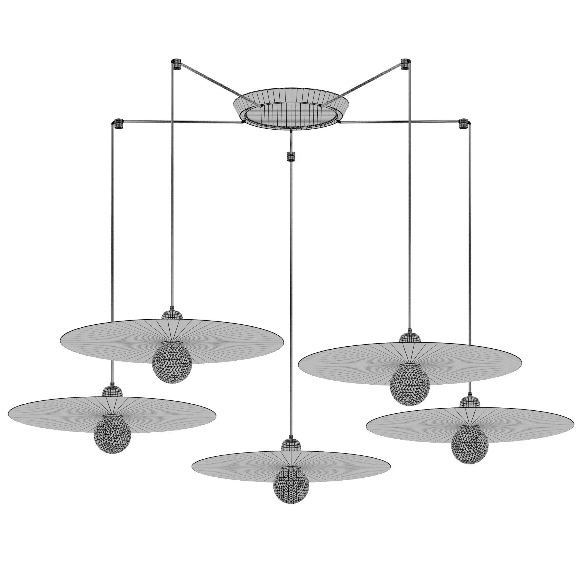 Chandelier Faro Barcelona PLAT 5L 3D model_5