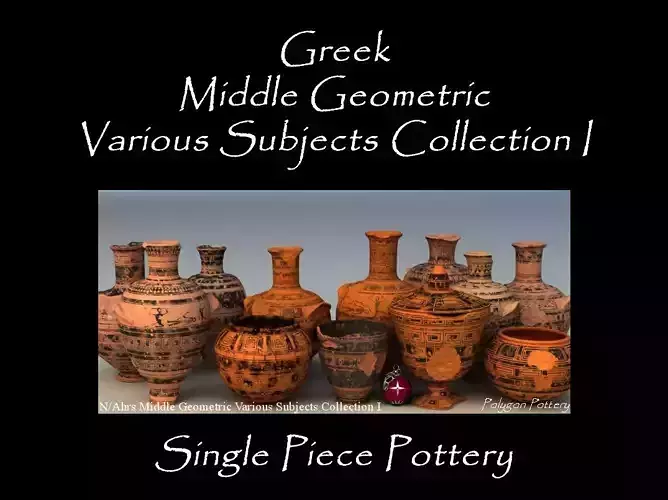 Greek Mid Geometric Various Subjects Col I Single Piece Pottery