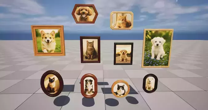 Pet Photos Low-poly 3D model Pet Photos Low-poly 3D model