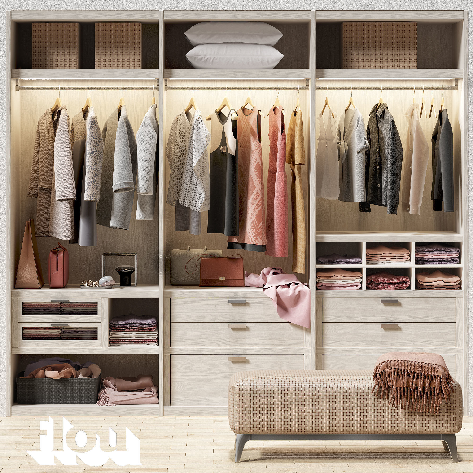 Flou Wardrobe 3D model_0