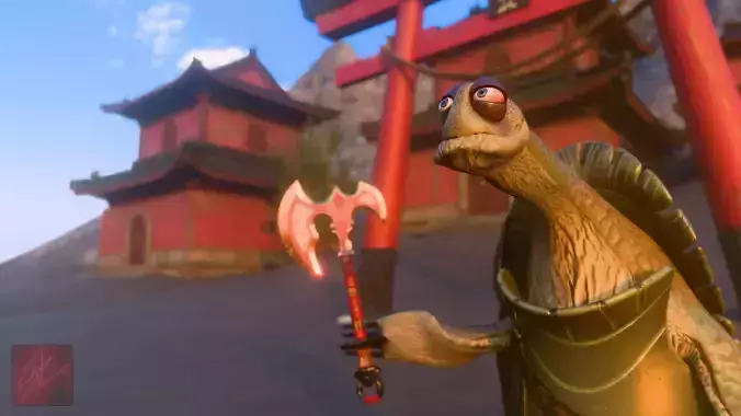 Master Oogway Rigged 3D Model with PBR Texture