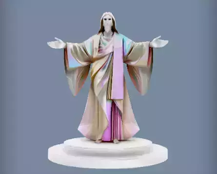 Robe-Clad Figure with Outstretched Arms 3D Sculpture Model