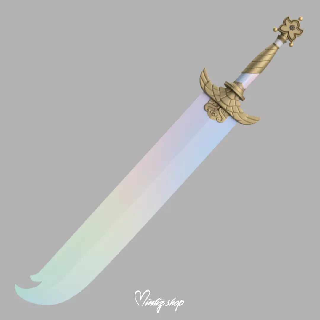 Kpop demon hunters Rumi sword weapon phase 2 3D print model_1