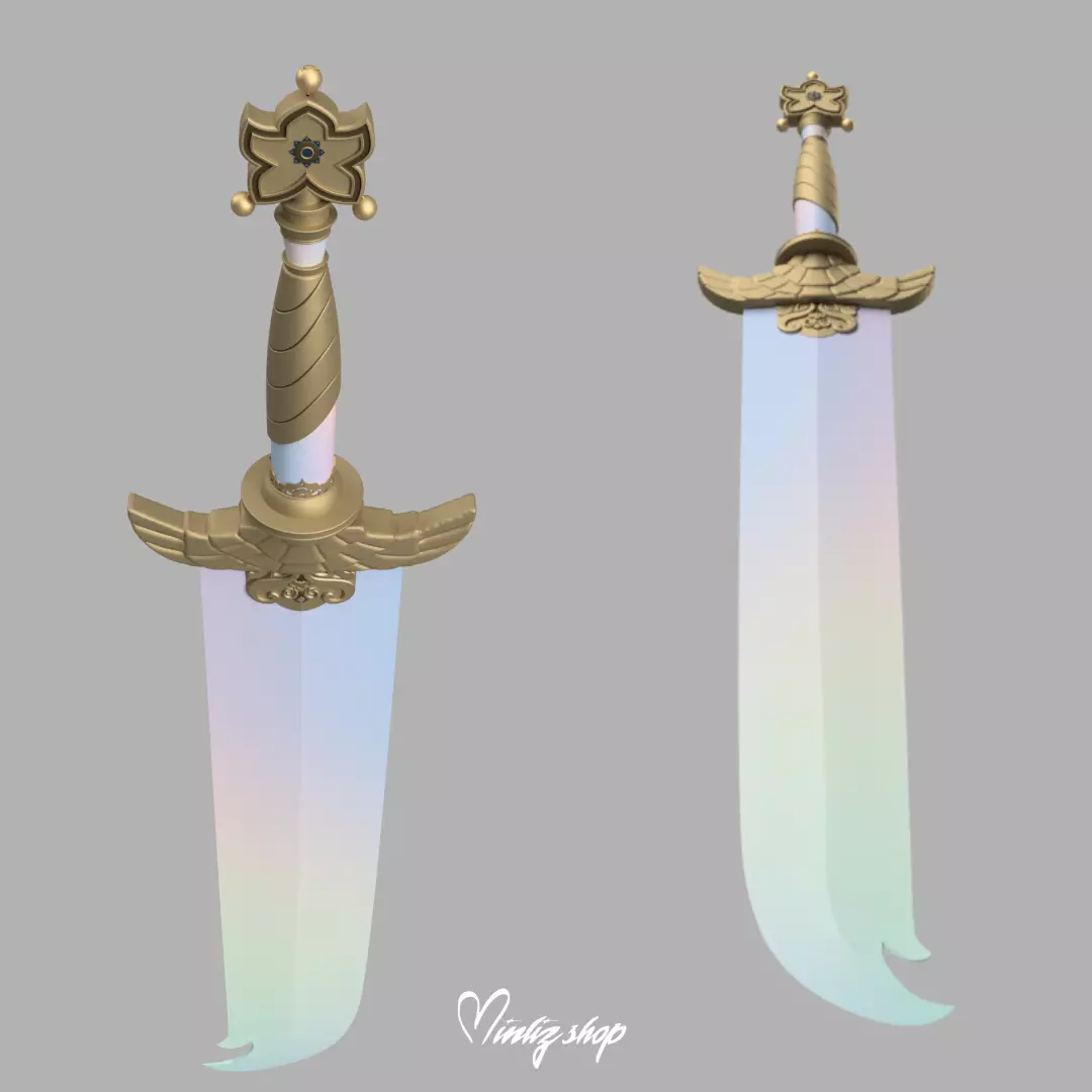 Kpop demon hunters Rumi sword weapon phase 2 3D print model_3