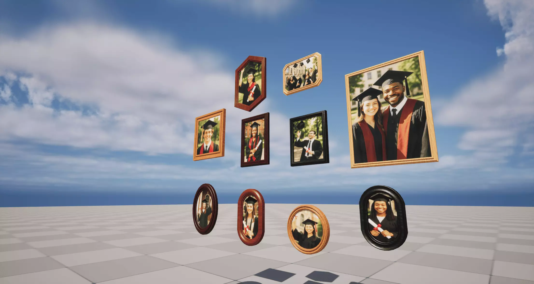 School Memories Photos Low-poly 3D model_2