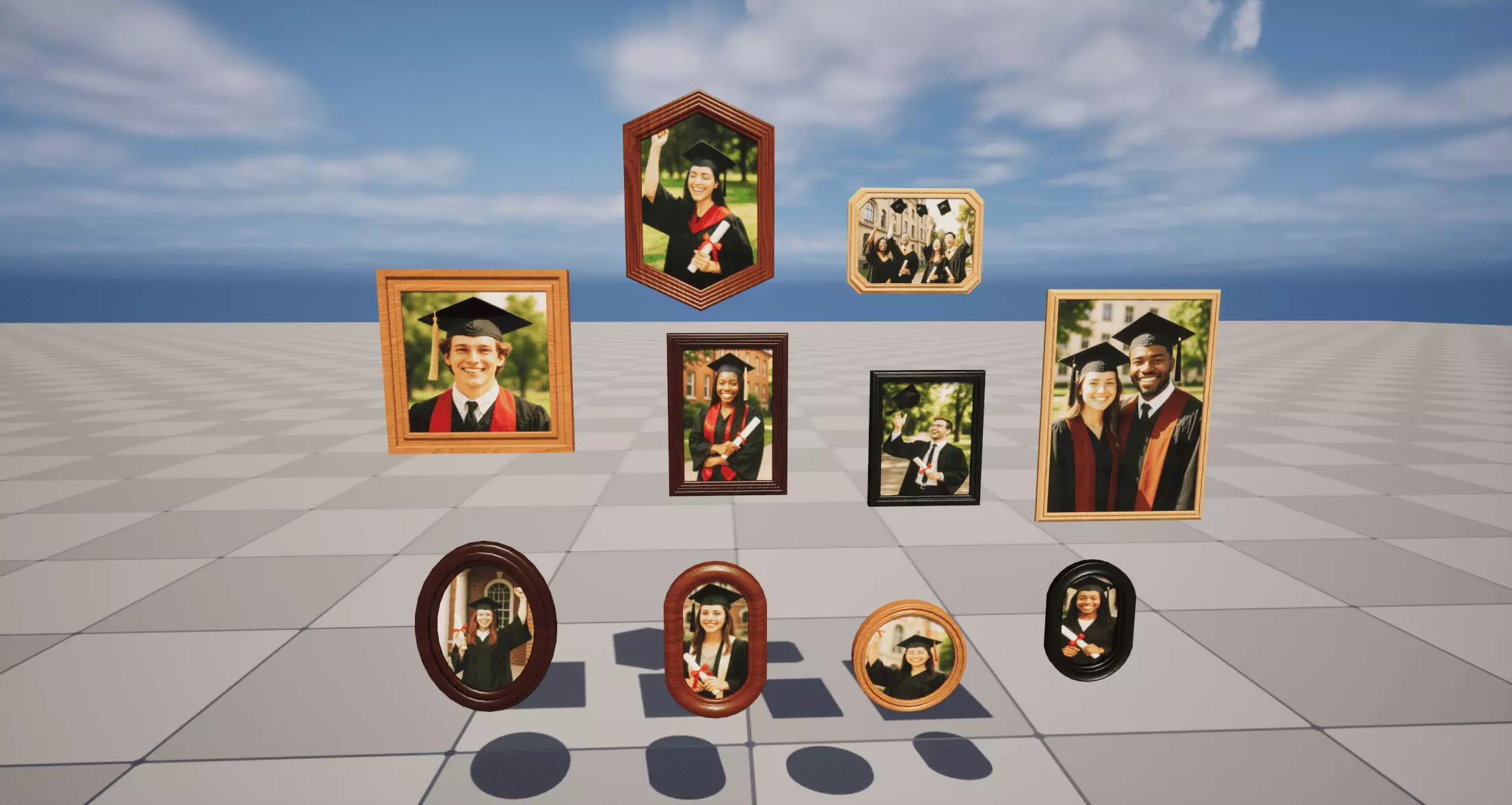 School Memories Photos Low-poly 3D model_0