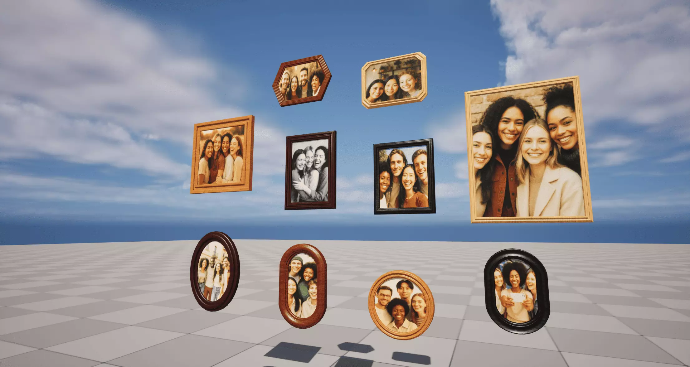 Friends Photos Low-poly 3D model_1