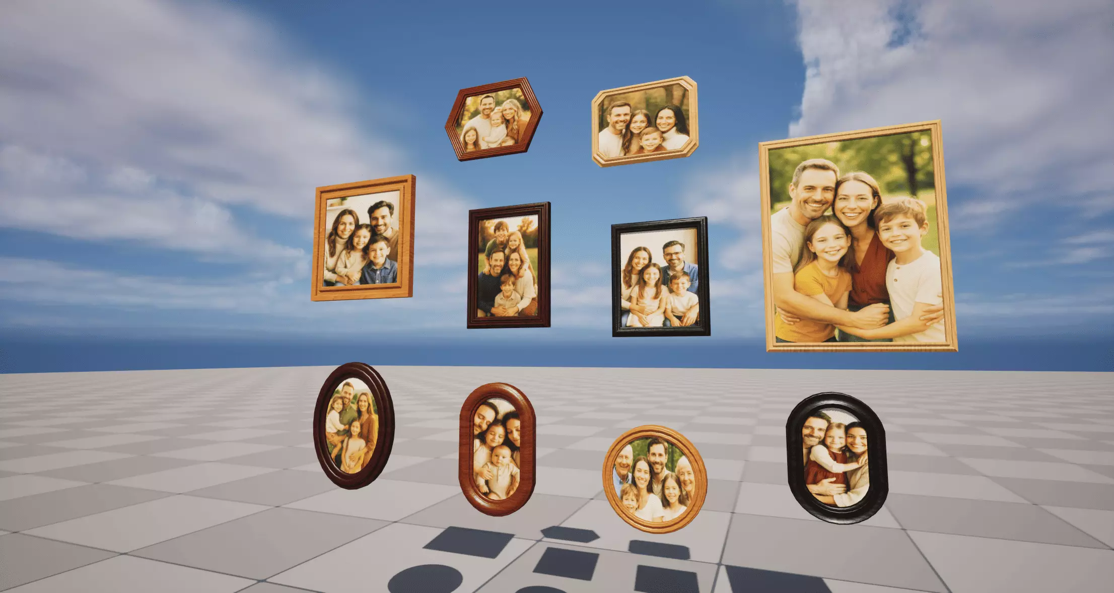 Family Portraits Photos Low-poly 3D model_1