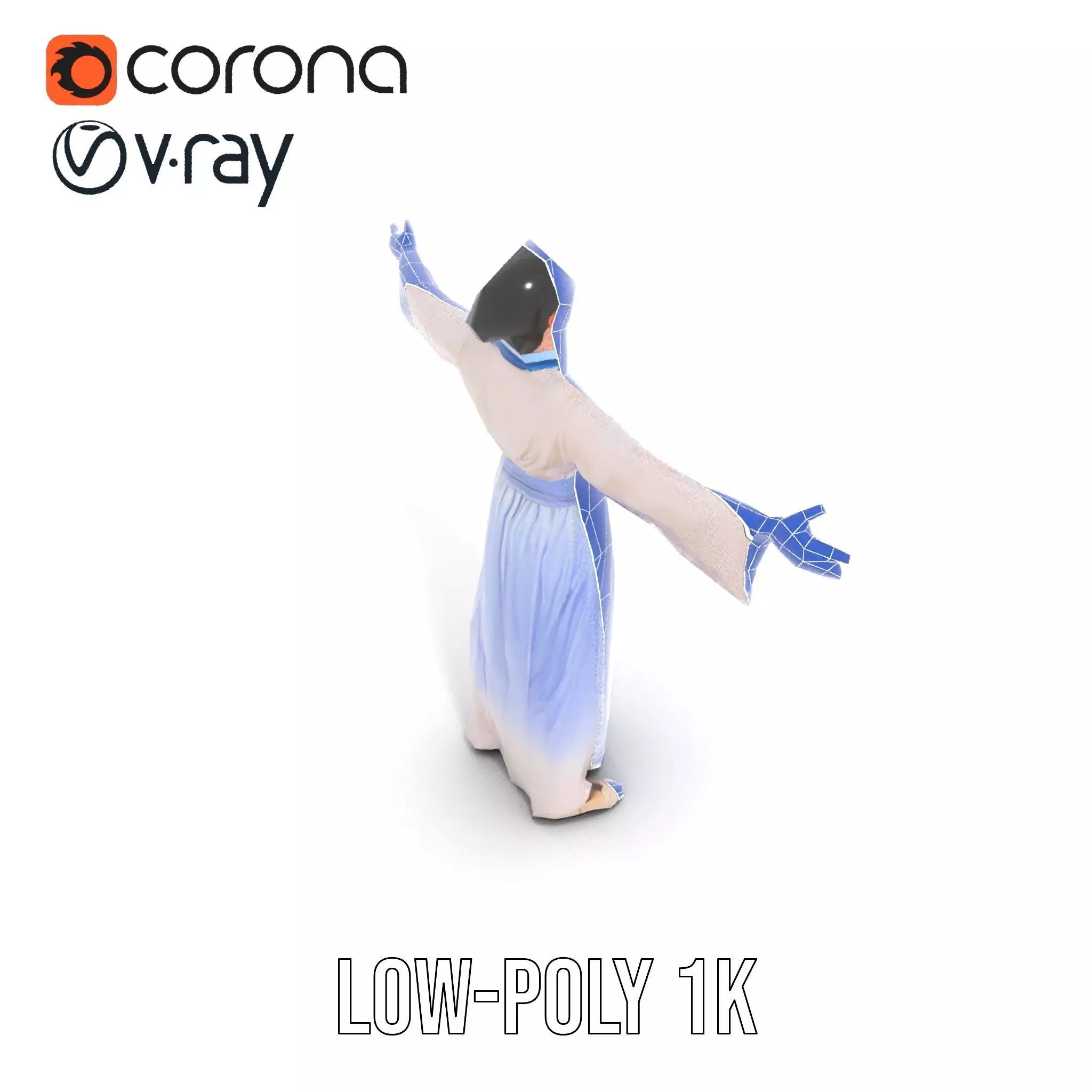 Traditional Hanbok Dress model pack Low-poly 3D model_19