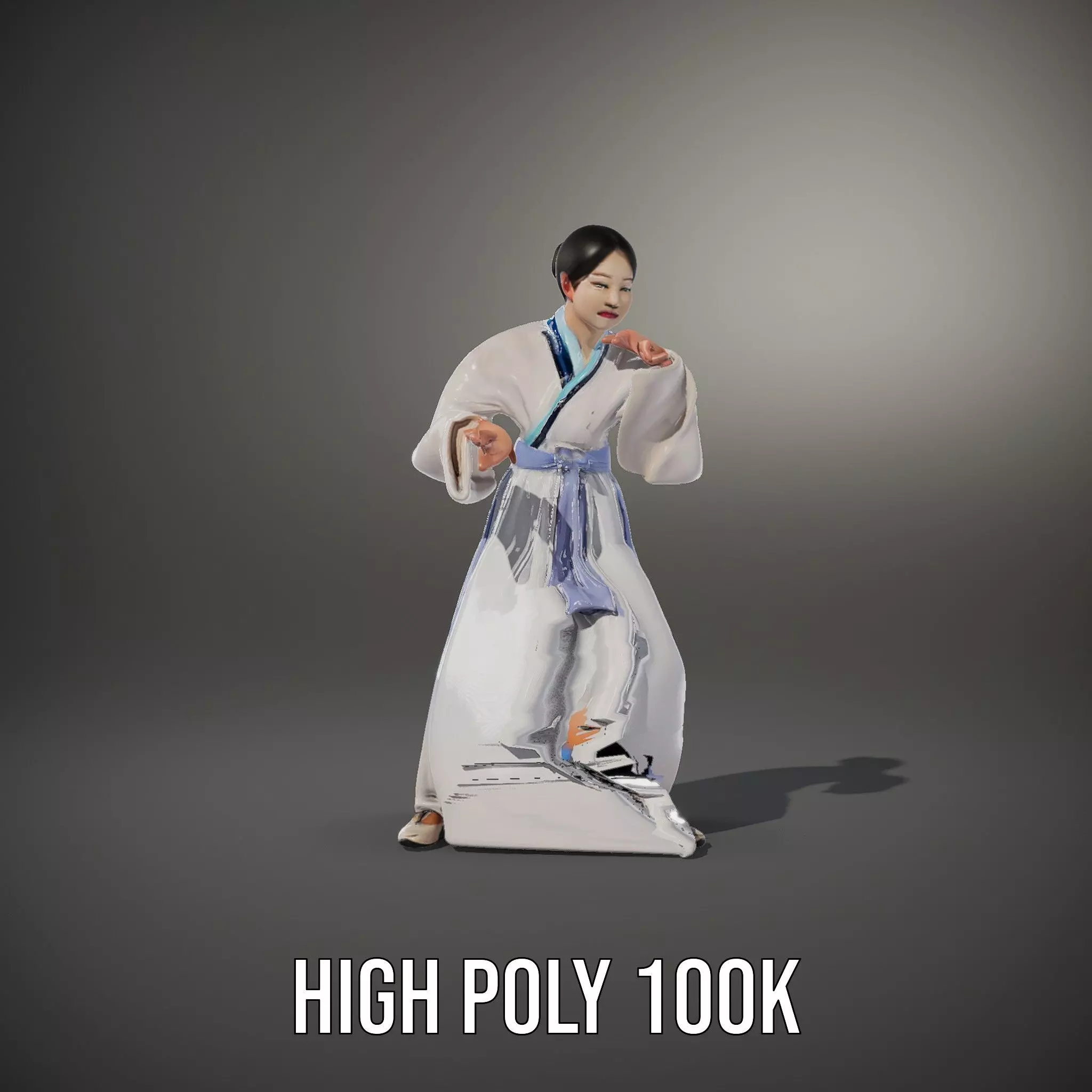 Traditional Hanbok Dress model pack Low-poly 3D model_11