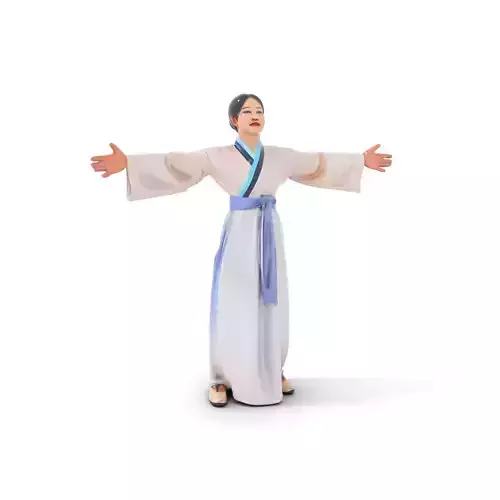 Traditional Hanbok Dress model pack Low-poly 3D model