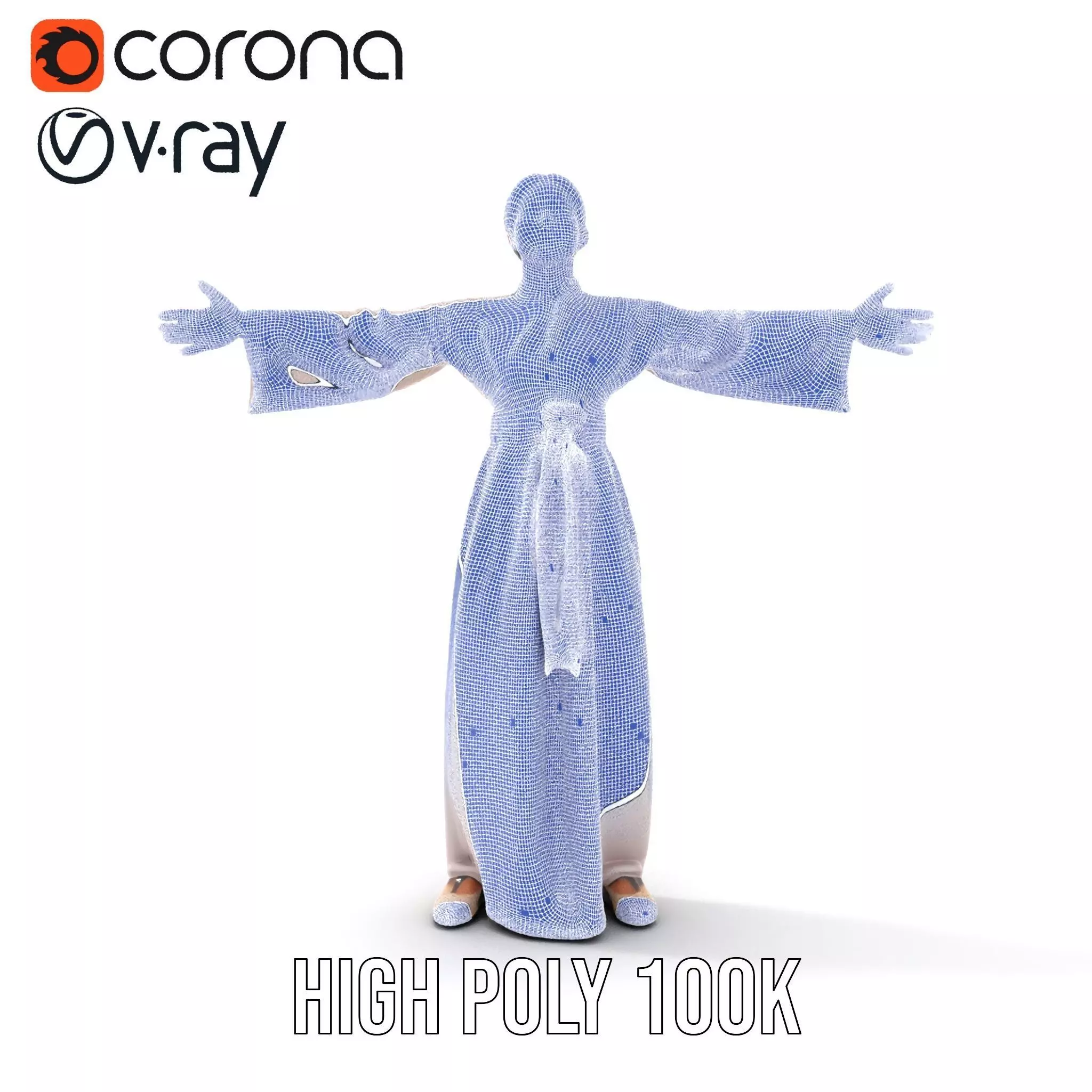 Traditional Hanbok Dress model pack Low-poly 3D model_33