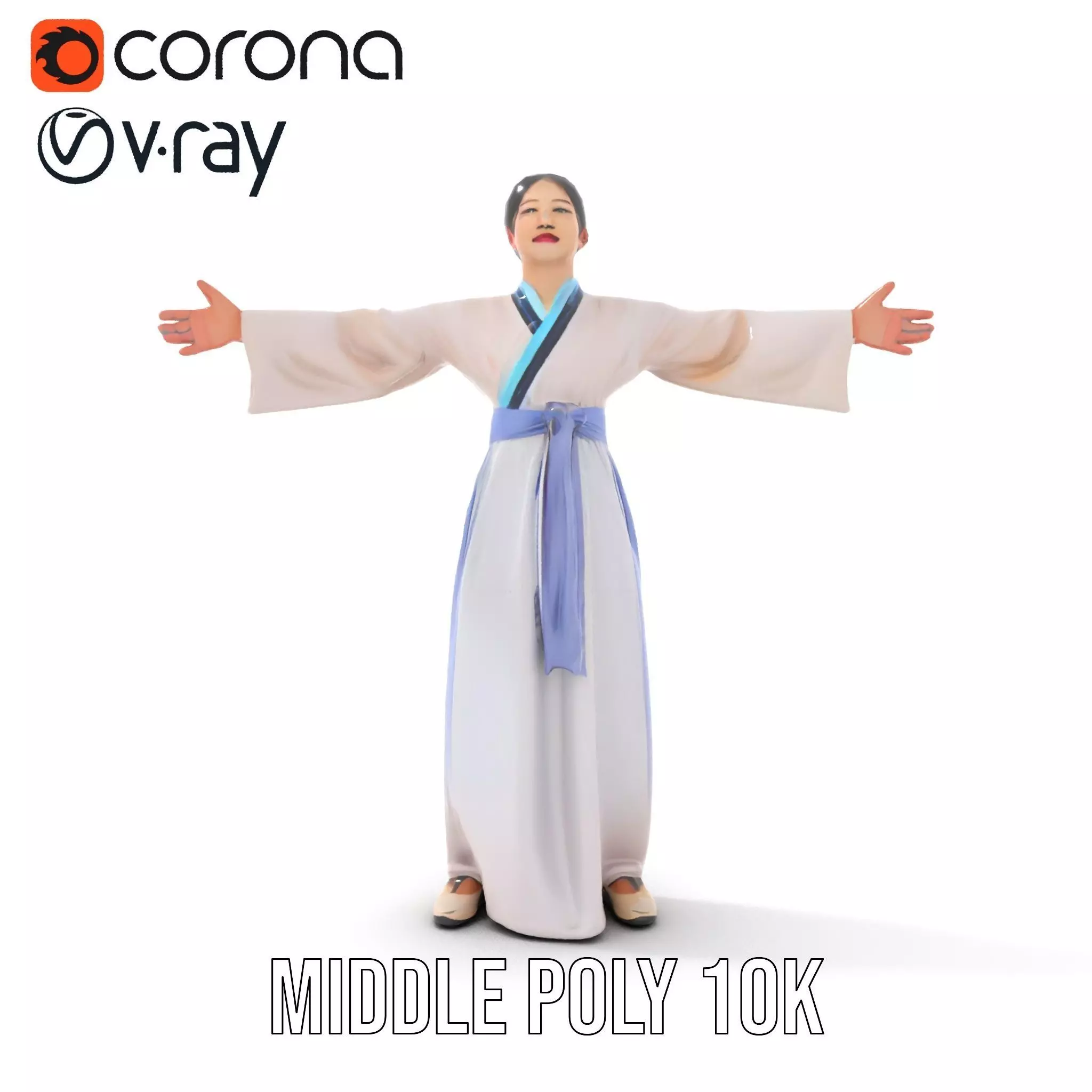Traditional Hanbok Dress model pack Low-poly 3D model_21