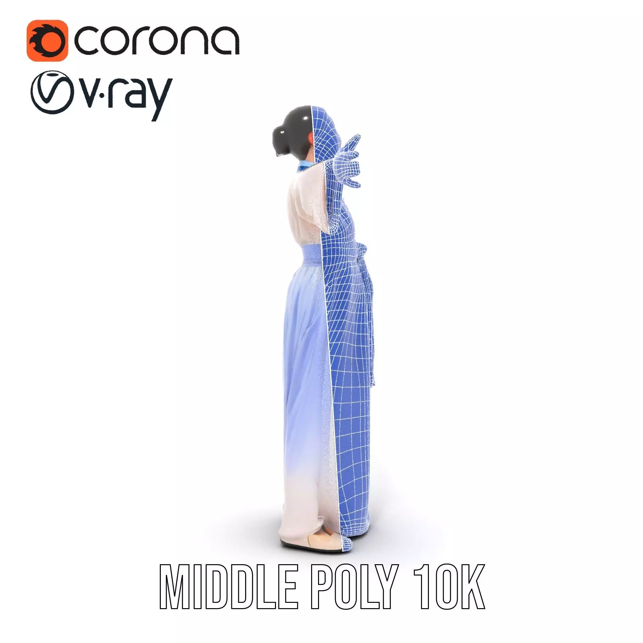 Traditional Hanbok Dress model pack Low-poly 3D model_30