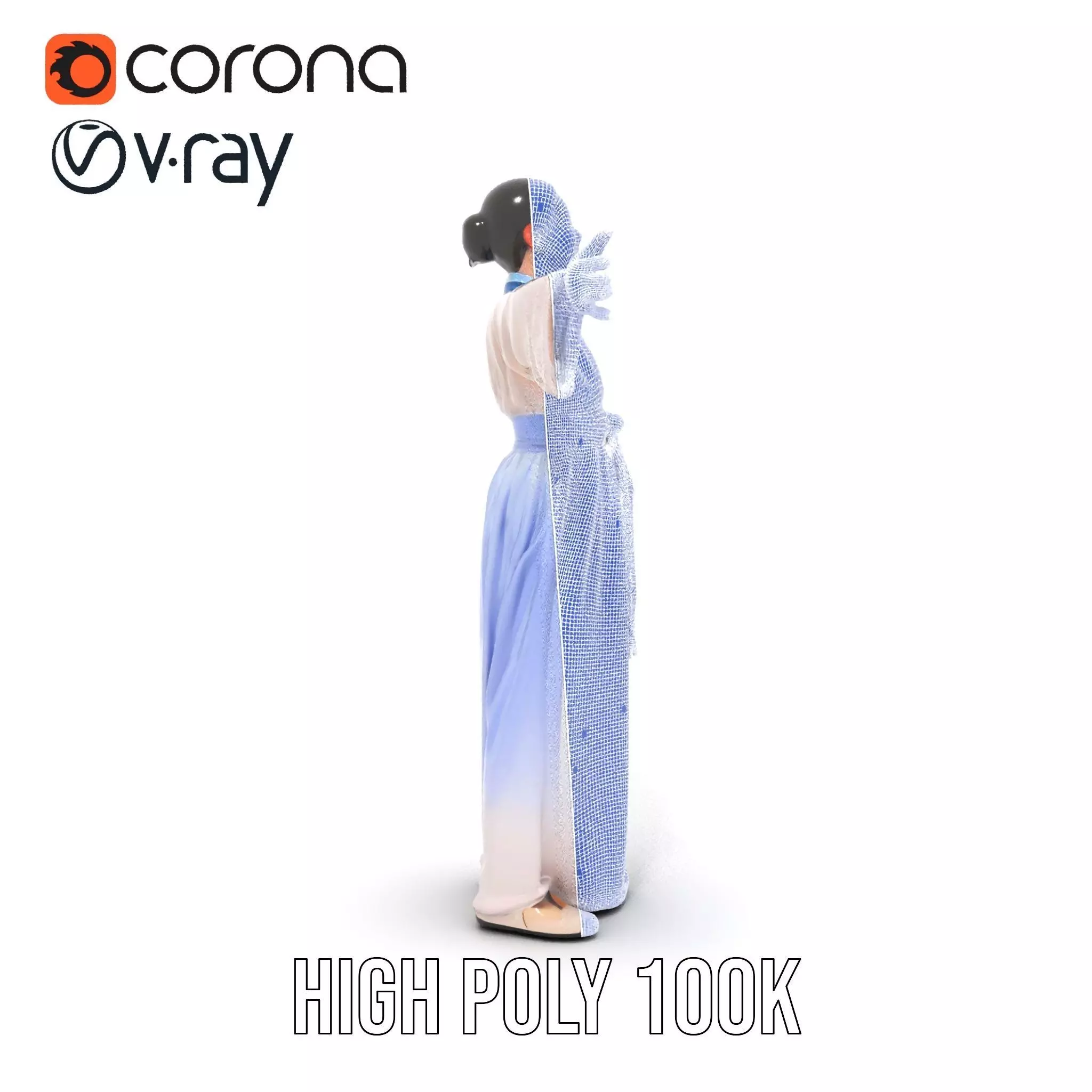 Traditional Hanbok Dress model pack Low-poly 3D model_29