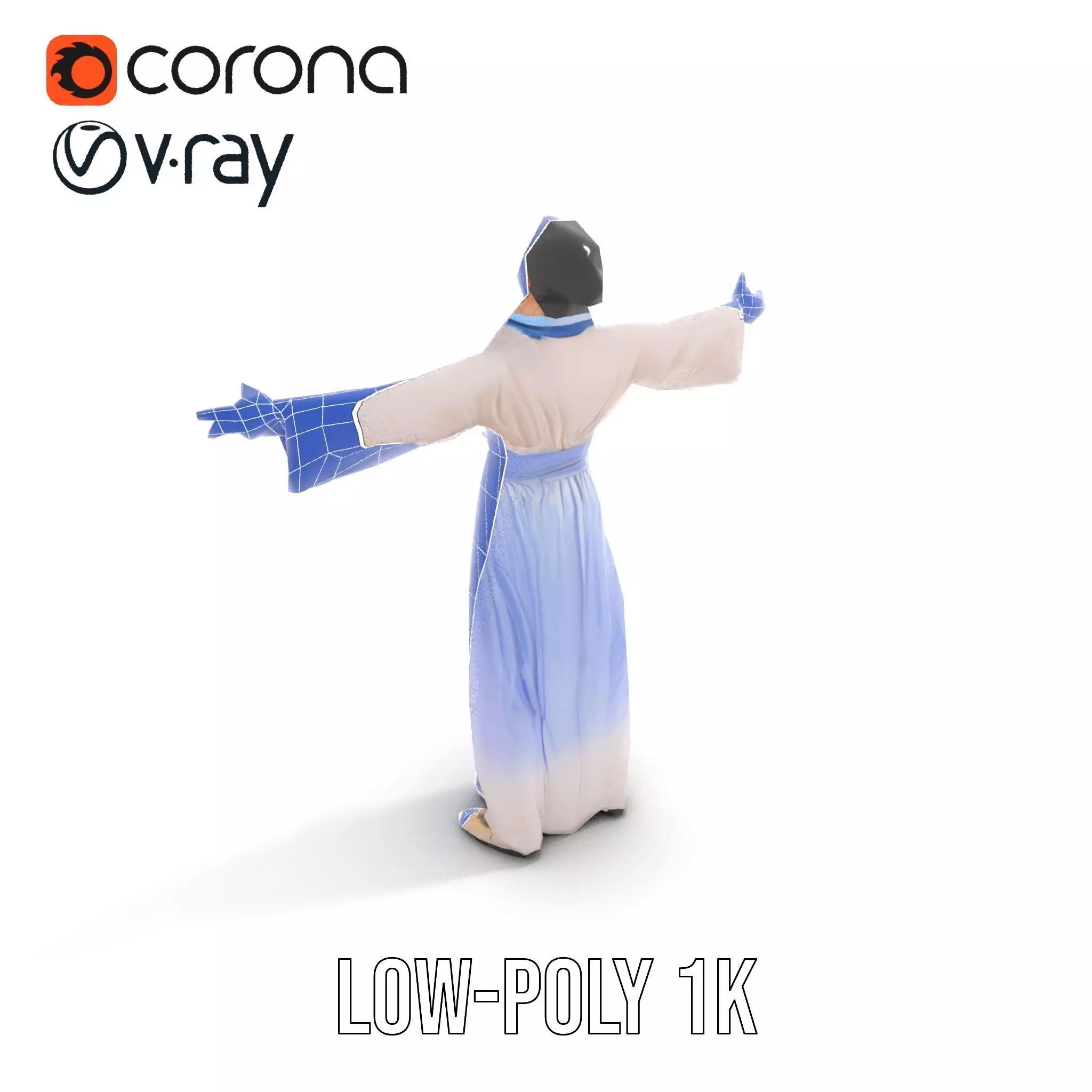 Traditional Hanbok Dress model pack Low-poly 3D model_31