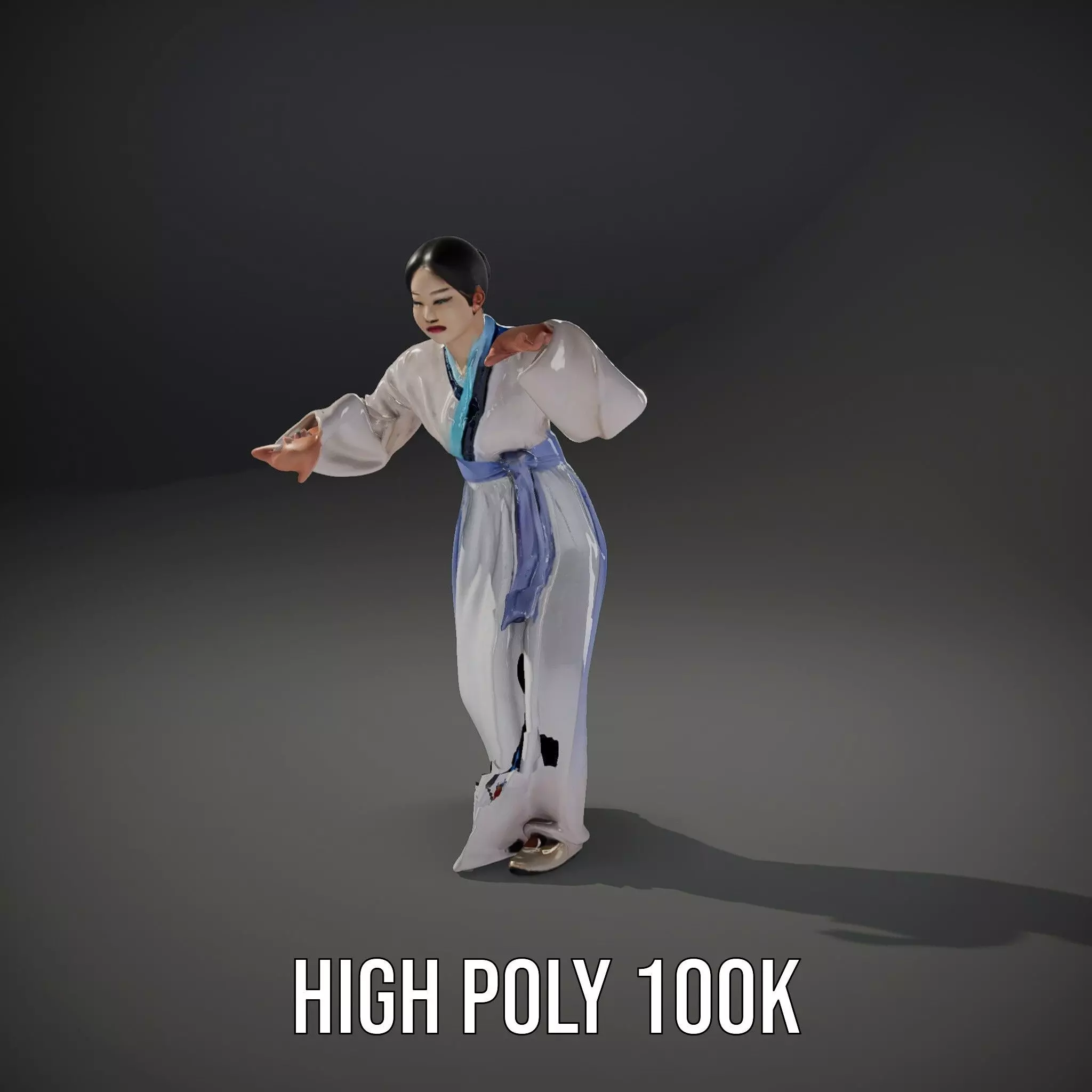 Traditional Hanbok Dress model pack Low-poly 3D model_17