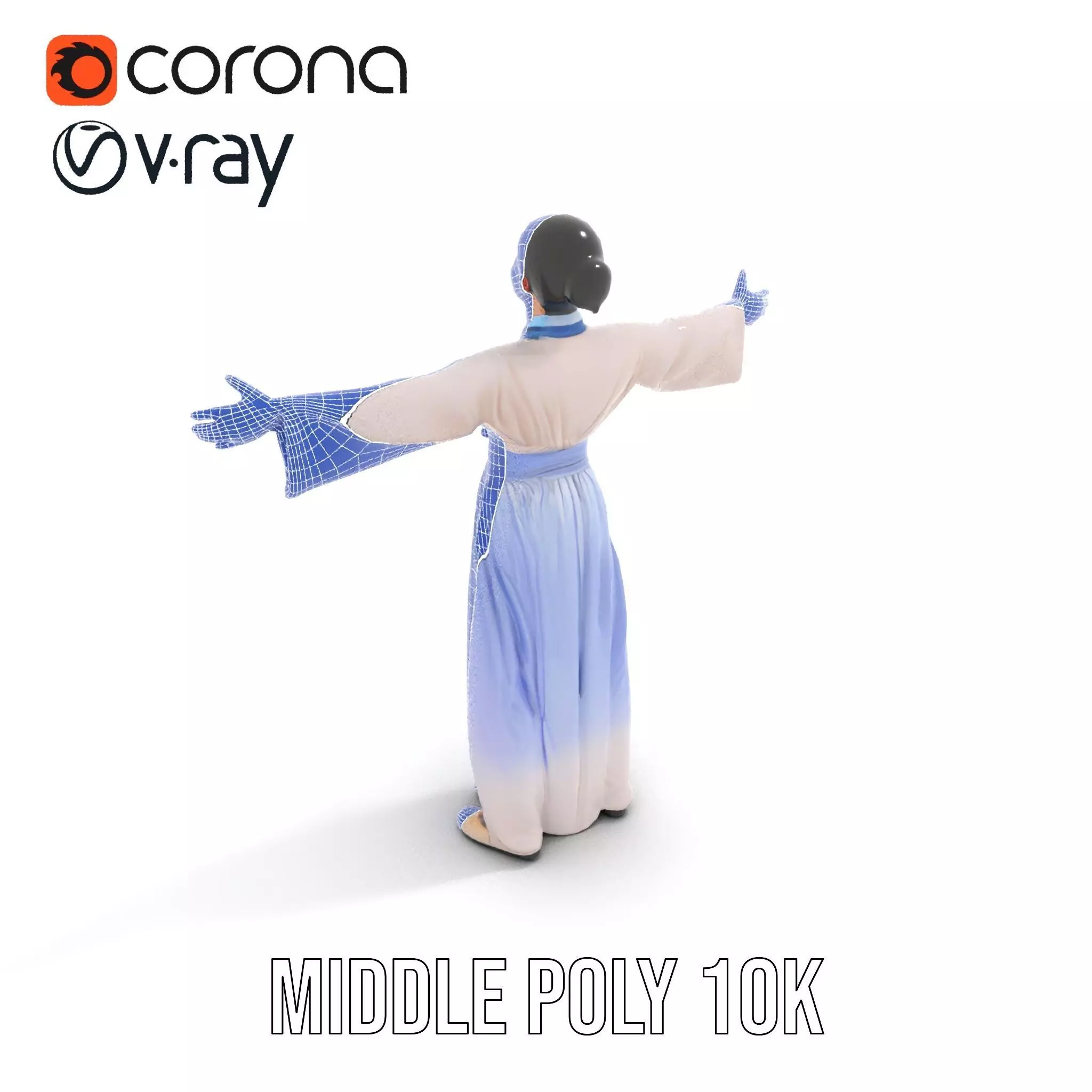 Traditional Hanbok Dress model pack Low-poly 3D model_5