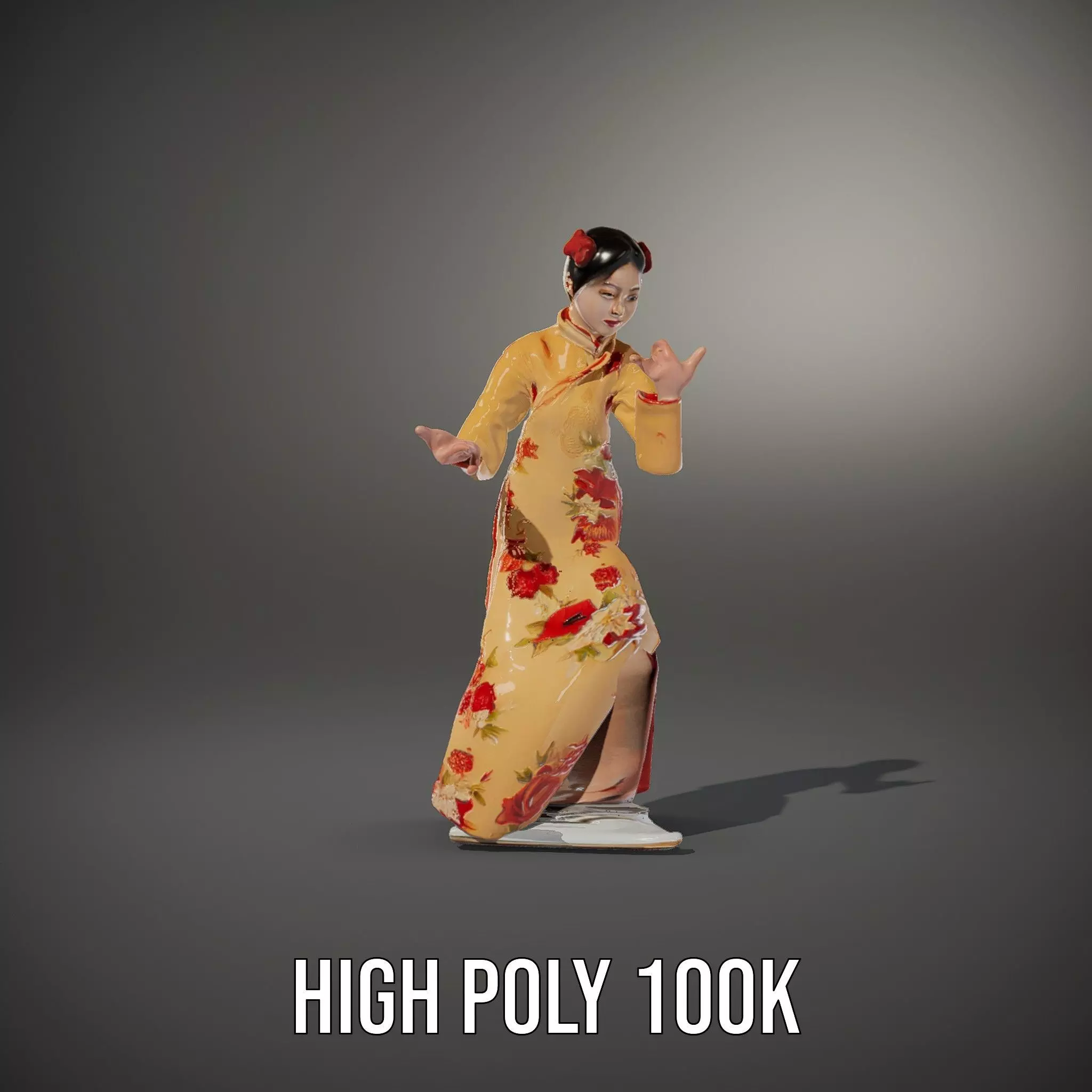 Elegant Floral Dress model pack Low-poly 3D model_9